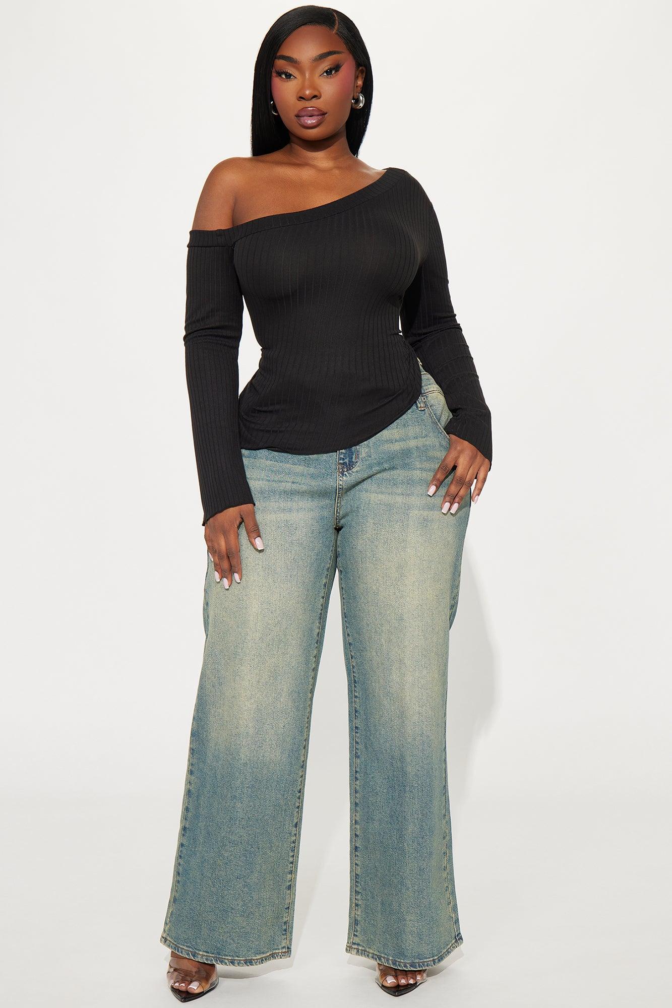 Too Good One Shoulder Top - Black Product Image