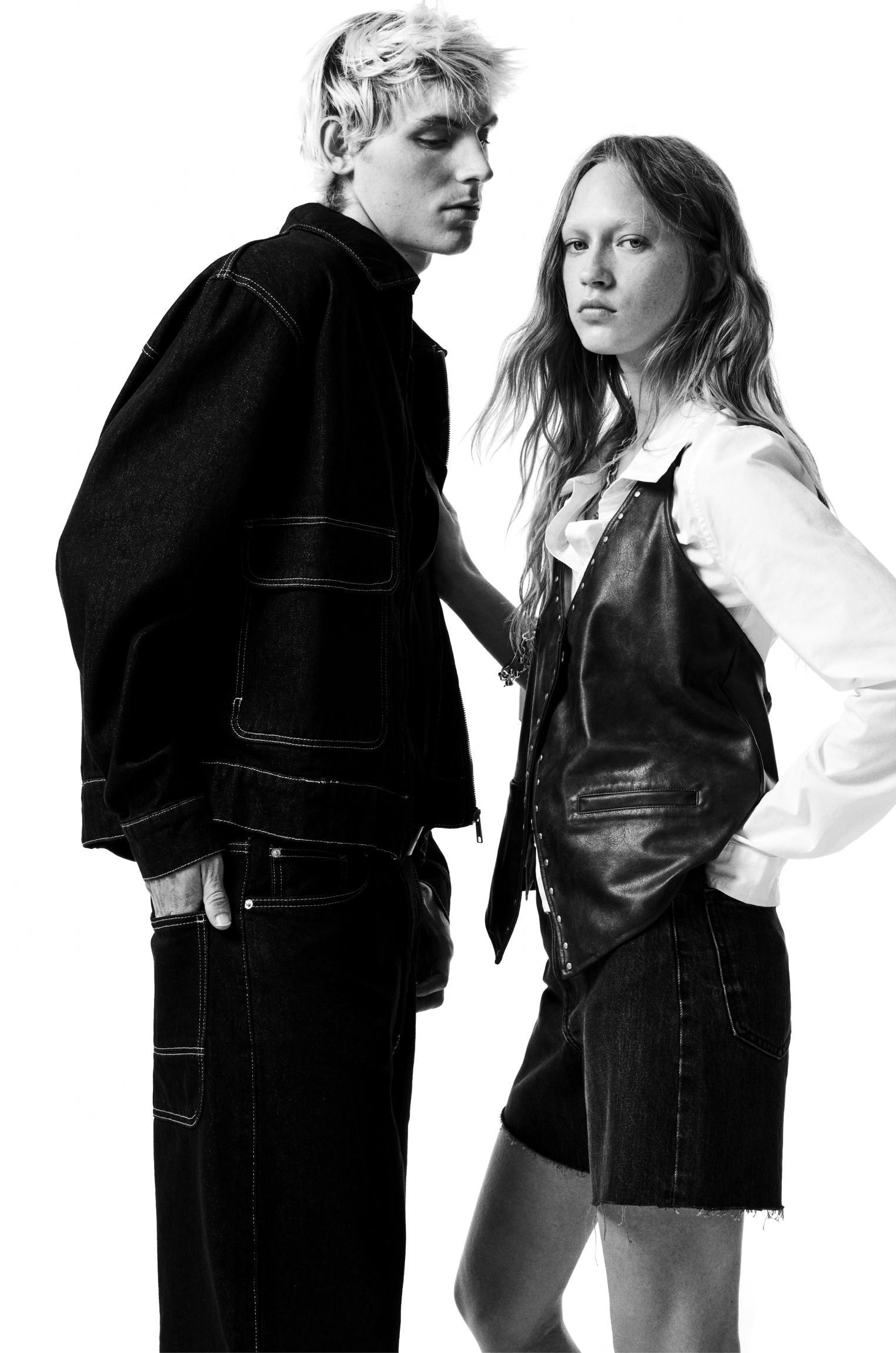 Denim jacket with pockets Product Image