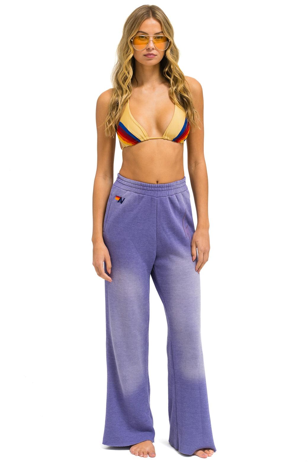 BOLT STITCH WIDE LEG POCKET SWEATPANTS - FADED GRAPE Female Product Image