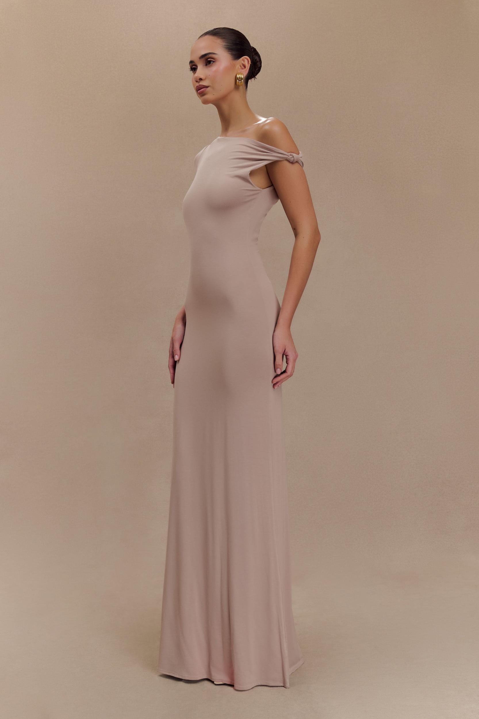 Tamsin Short Sleeve Modal Maxi Dress - Mushroom Product Image