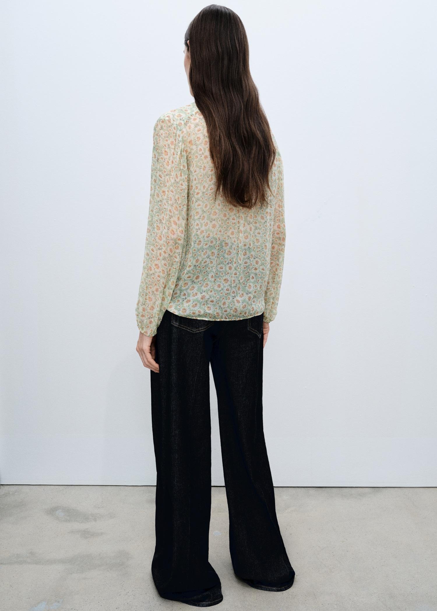 Floral tie blouse - Women | MANGO USA Product Image