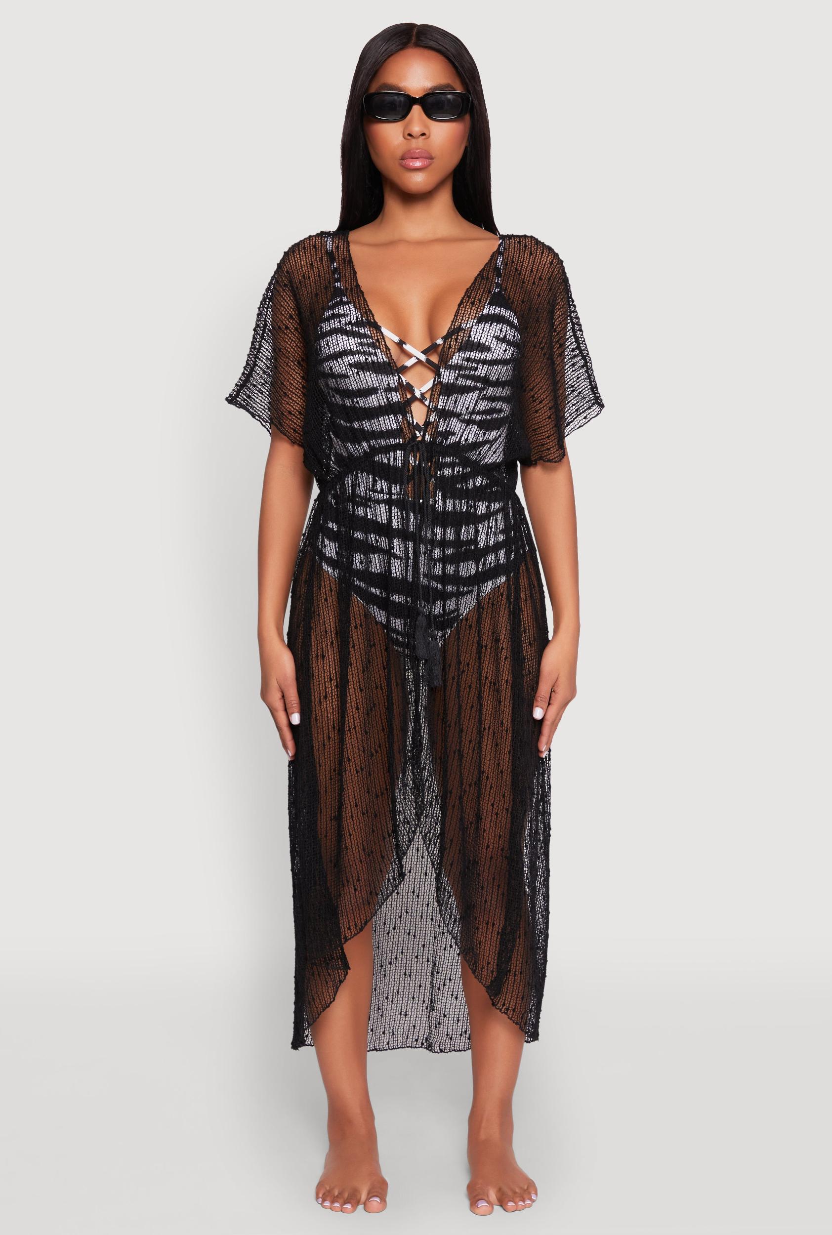 Popcorn Knit Tie Front Cover Up Kimono Female Product Image