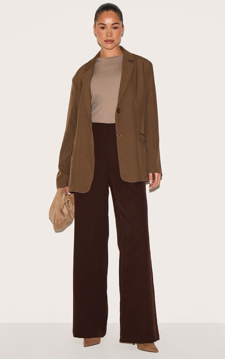 Taupe Seam Detail Structured Oversized Blazer Product Image