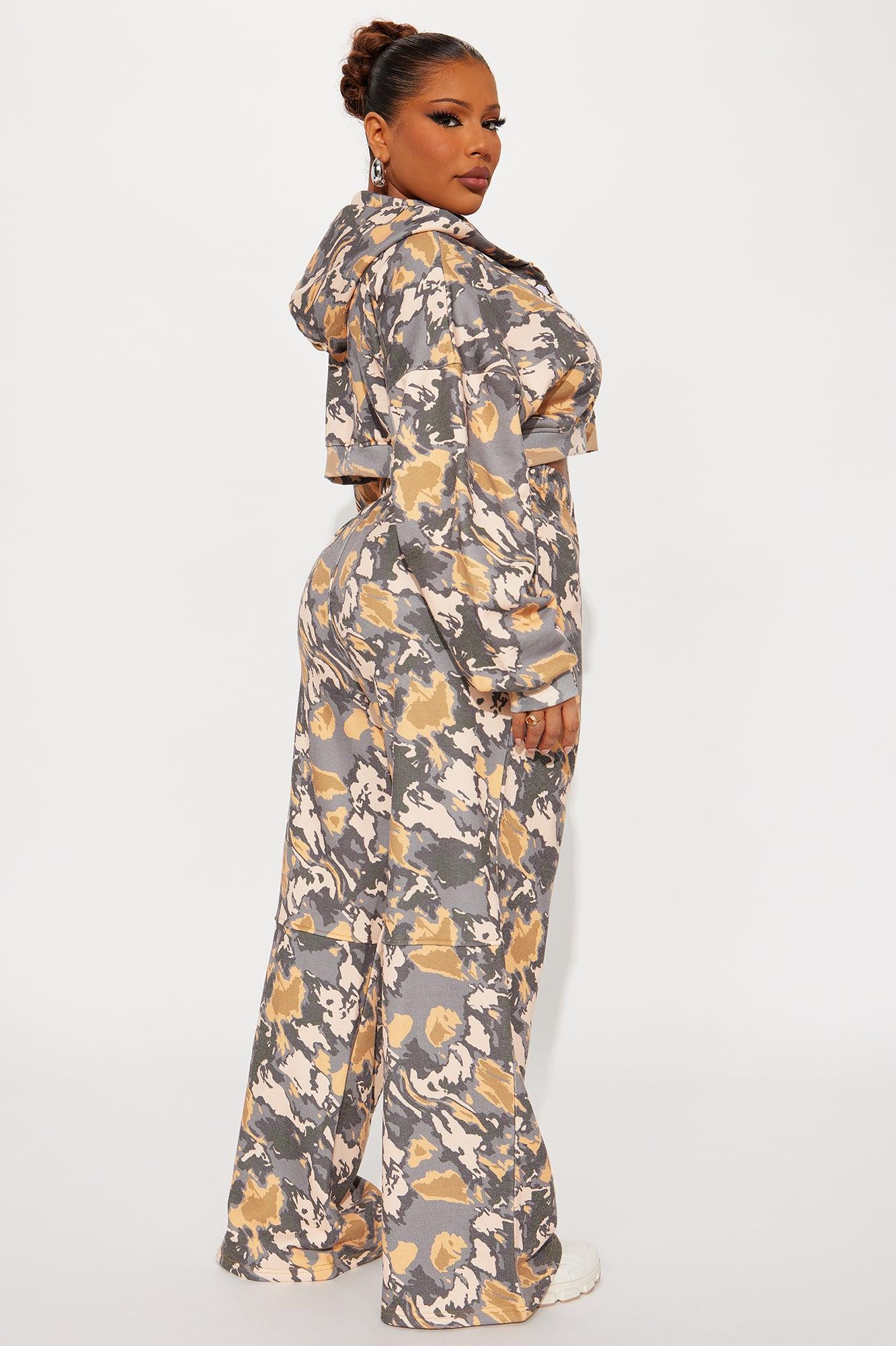 Always Lucky Camo Pant Set - Grey/combo Female Product Image