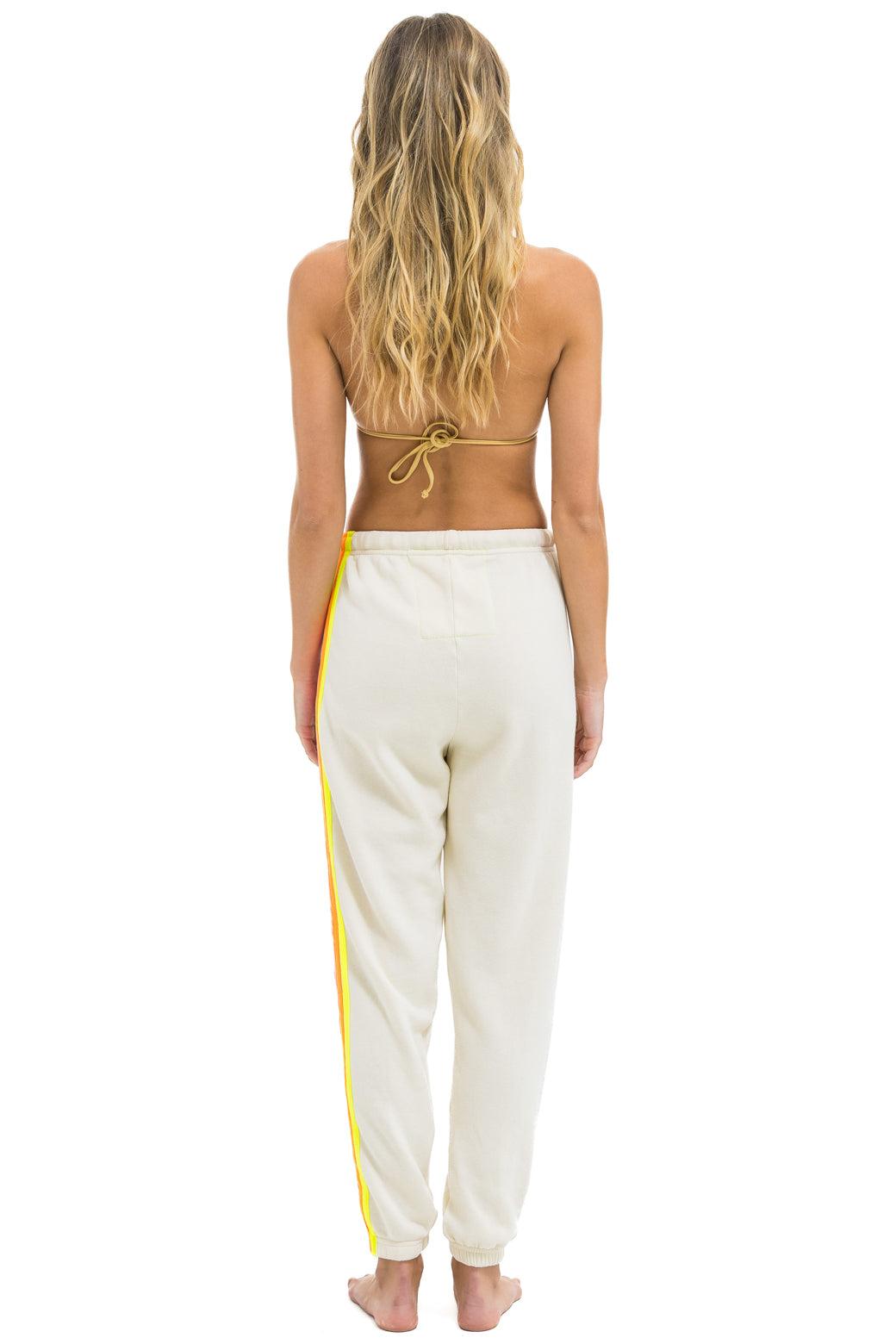 5 STRIPE SWEATPANTS - VINTAGE WHITE // NEON Female Product Image