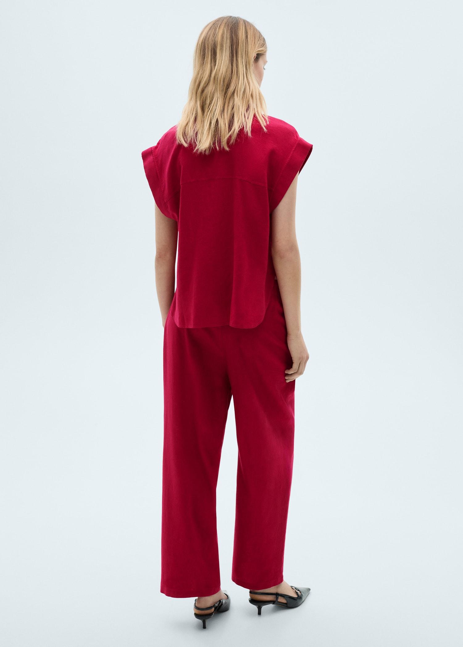 Flowing linen pants - Women | MANGO USA Product Image