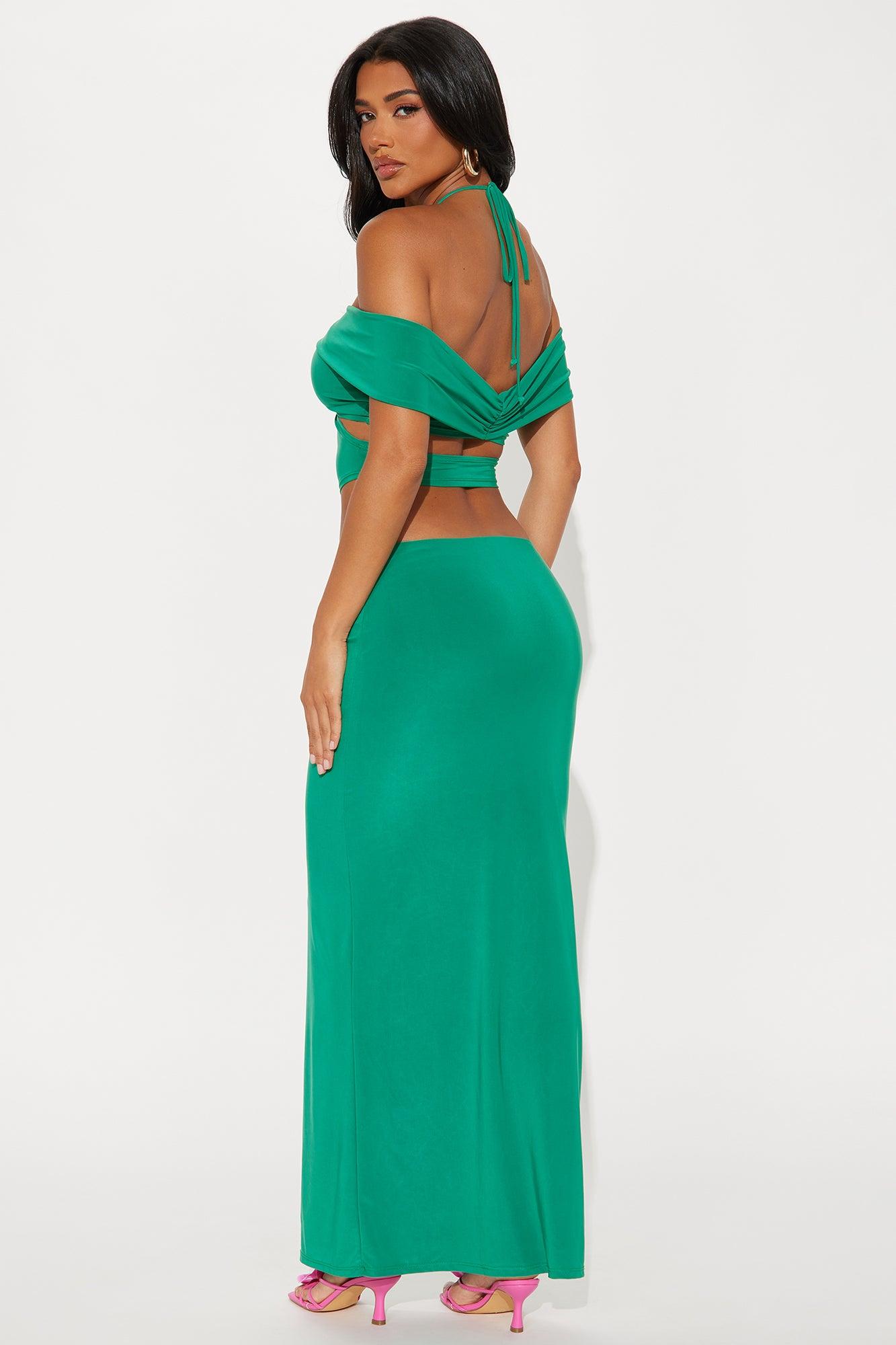 Cataleya Halter Maxi Dress - Kelly Green Female Product Image
