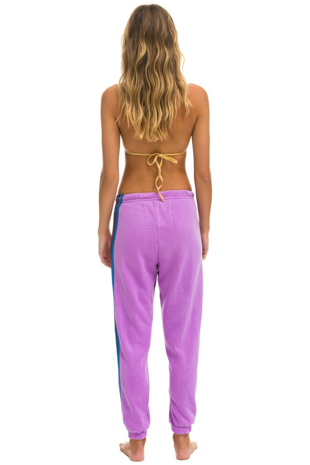 5 STRIPE SWEATPANTS - NEON PURPLE // PINK PURPLE Female Product Image