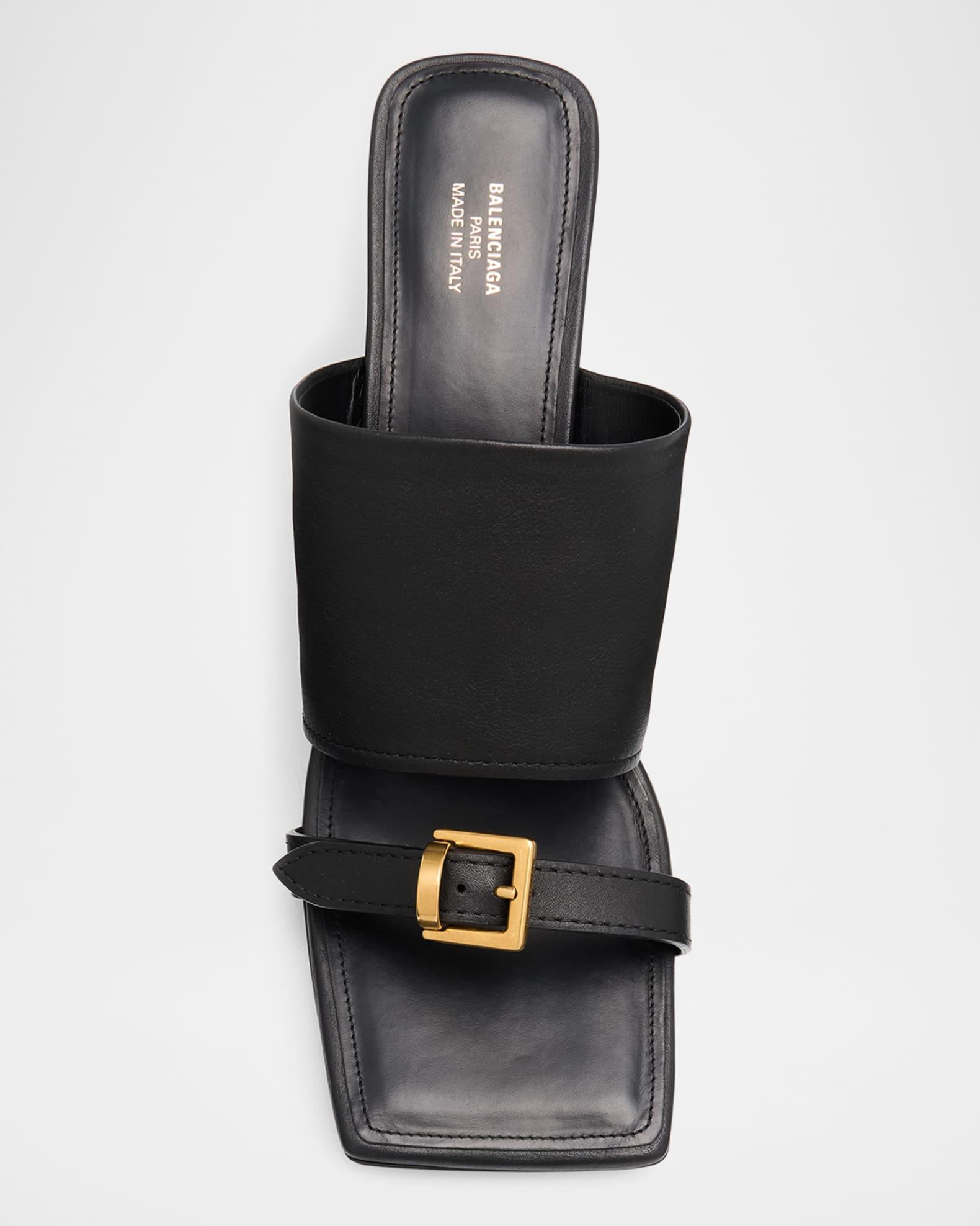Bel Air Leather Buckle Mule Sandals Product Image
