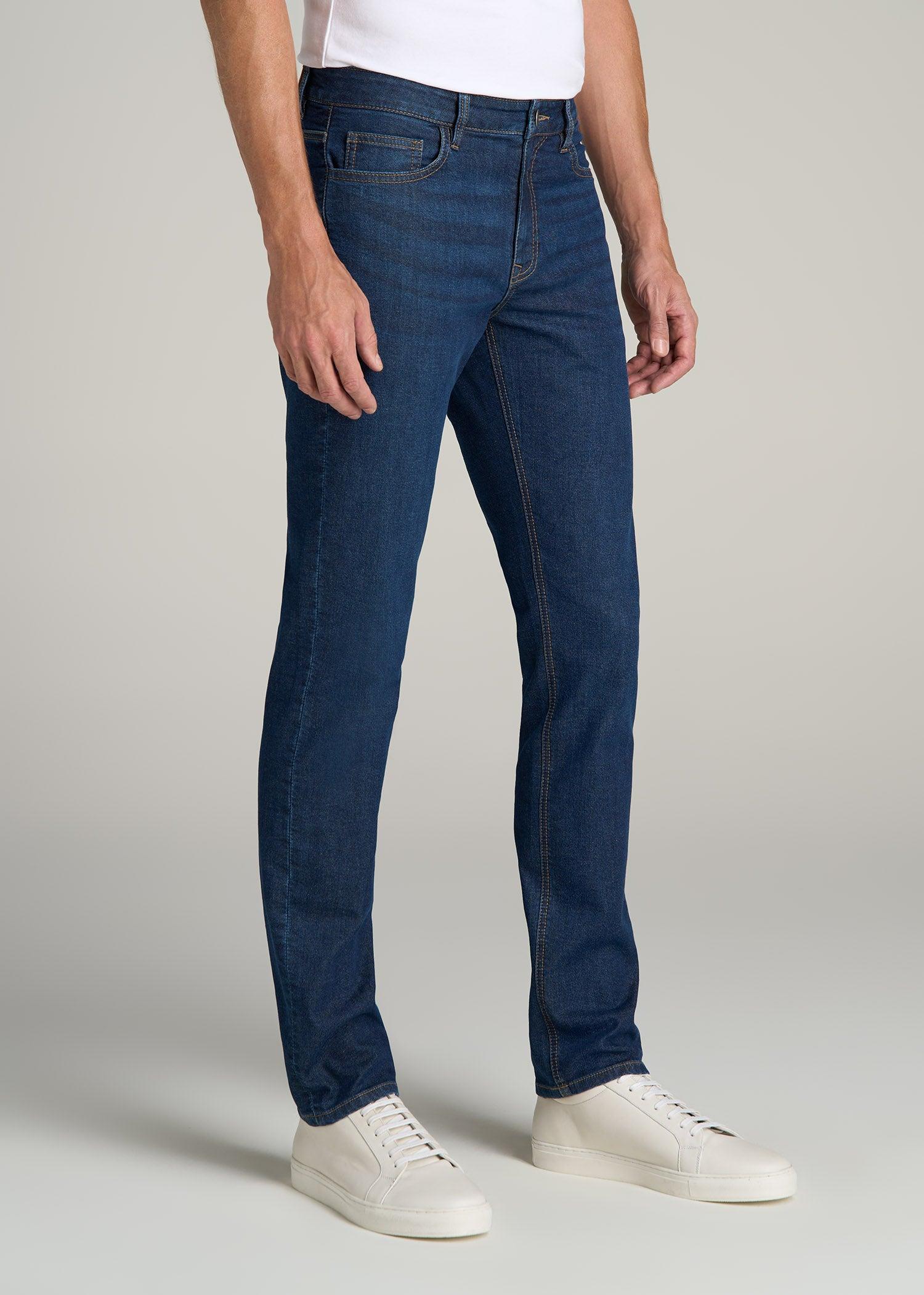 Dylan Slim Fit Fleeced Jeans for Tall Men in Colorado Blue Wash Male Product Image