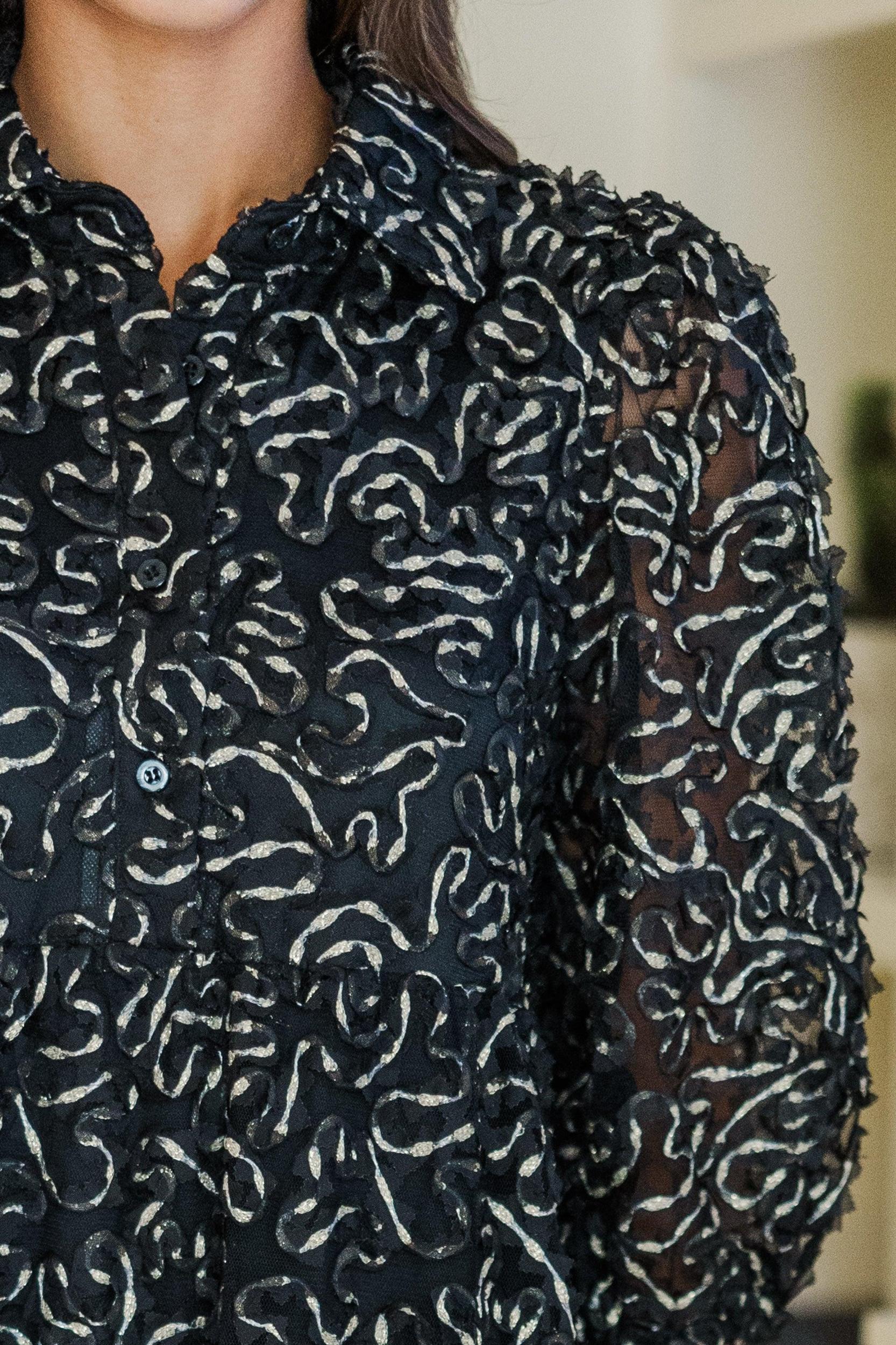 Love Found Black Textured Midi Dress Female Product Image