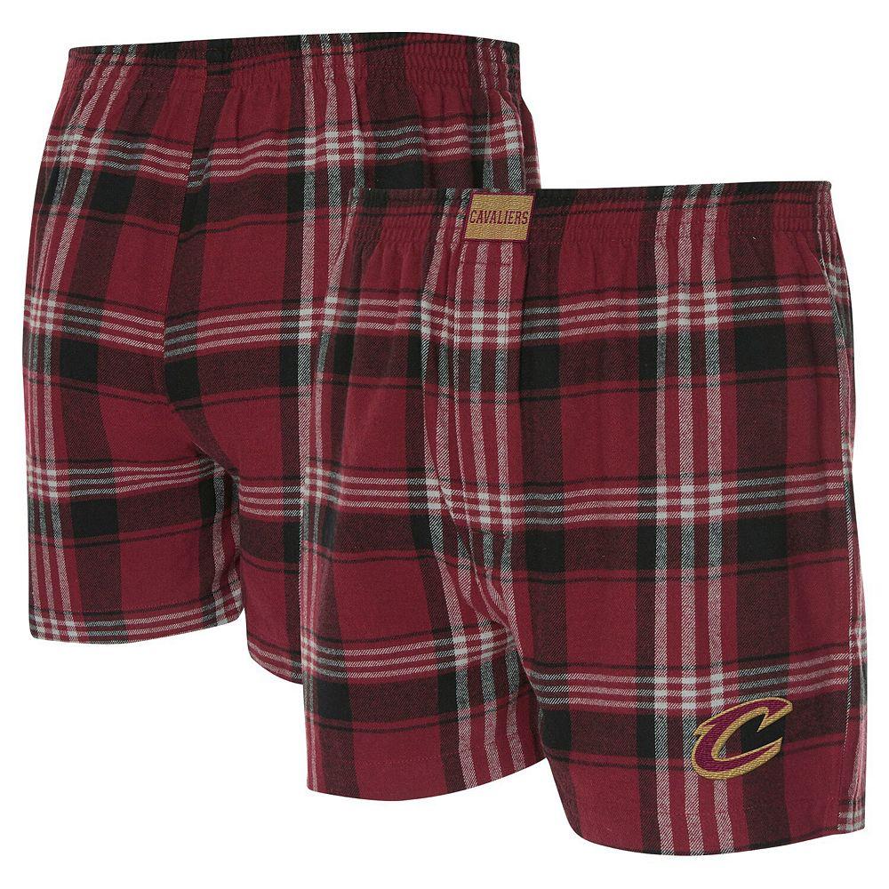 Men's Concepts Sport Wine Cleveland Cavaliers Region Flannel Boxer Short, Size: XL, Team Product Image