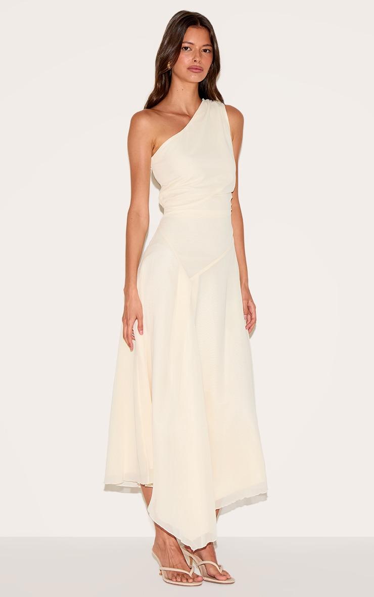 Butter Yellow One Shoulder Maxi Dress Product Image