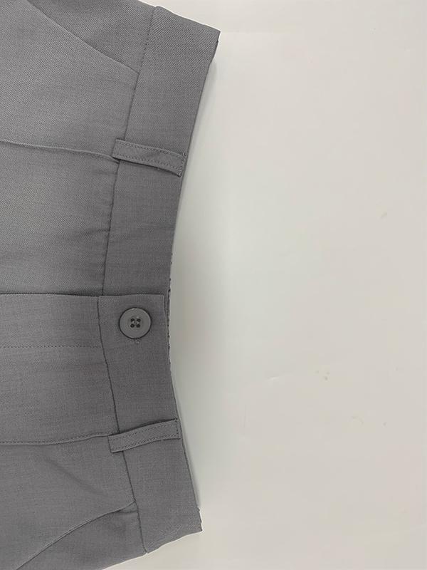 Loose Wide Leg Pockets Solid Color Ninth Pants Trousers Product Image