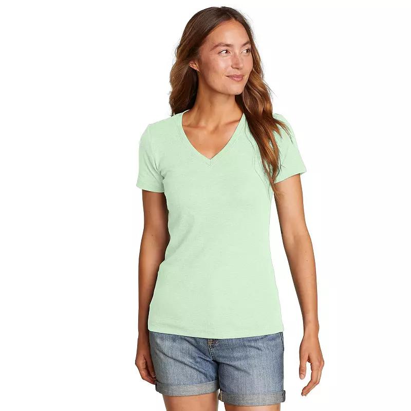 Petite Eddie Bauer Favorite V-Neck T-Shirt, Women's, Size: XS Petite, Light Green Product Image