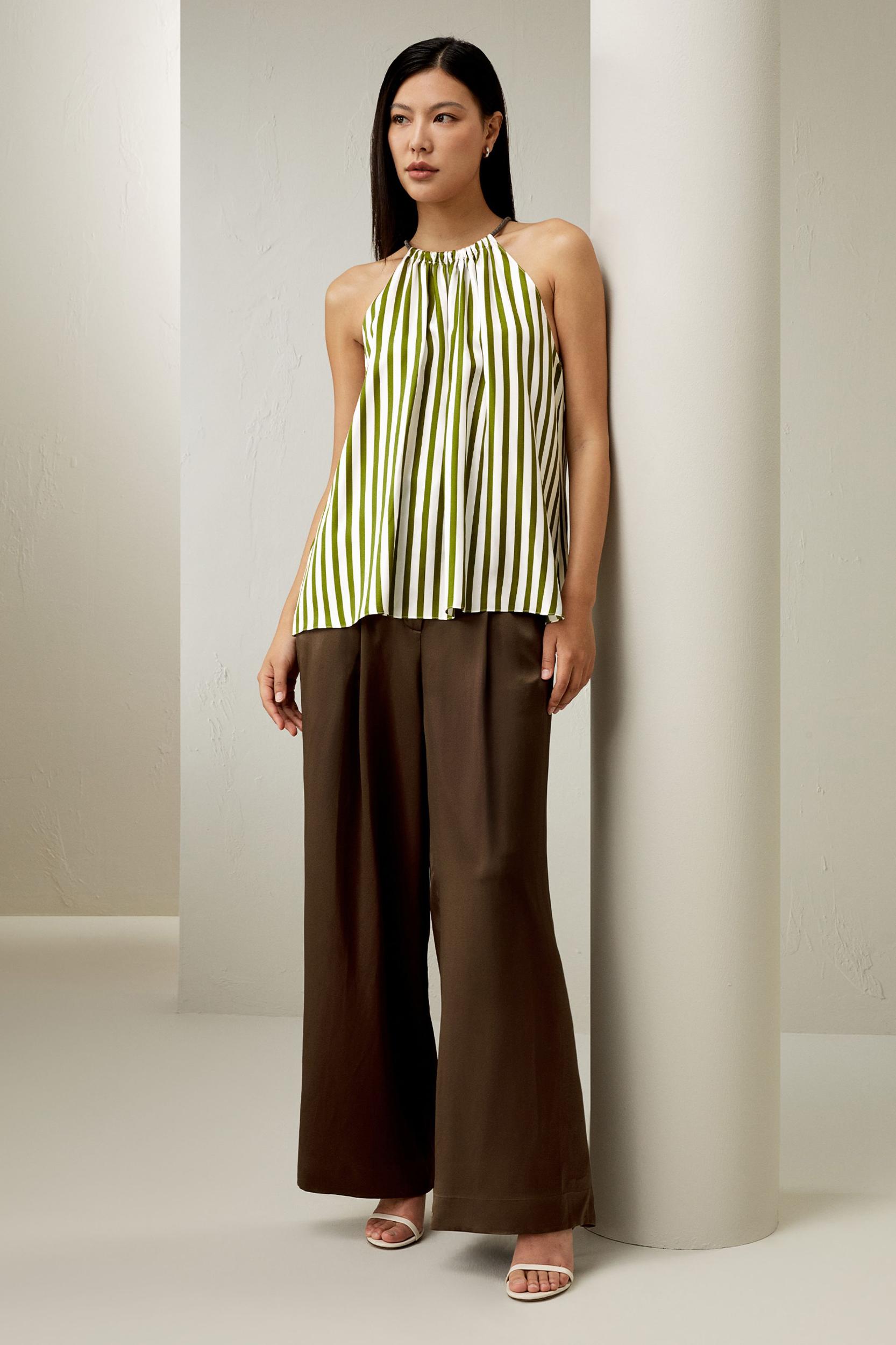 Silk Twill Halter Neck Top Product Image