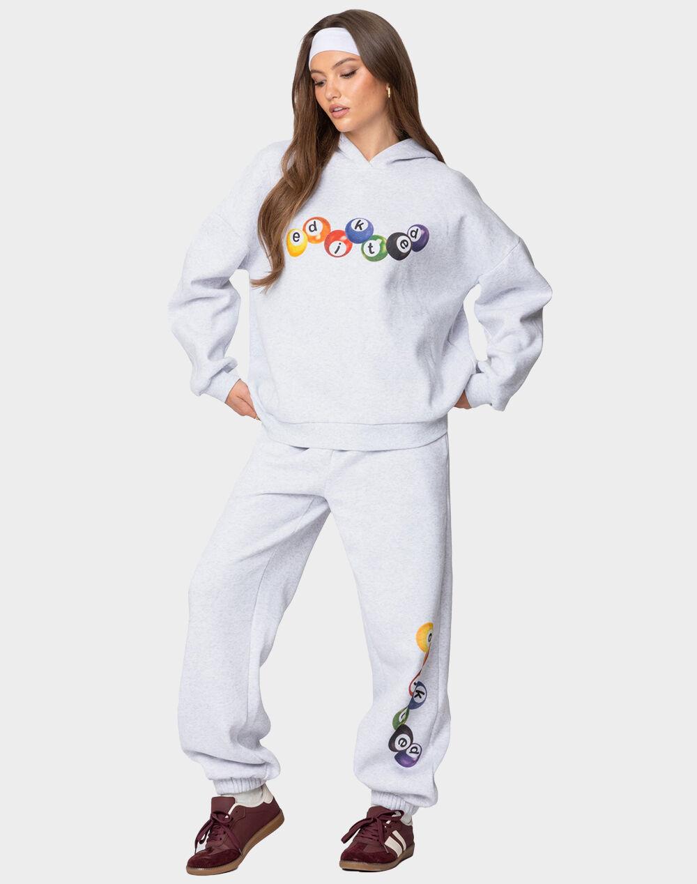 EDIKTED Billiard Oversized Sweatpants - GRAY Product Image