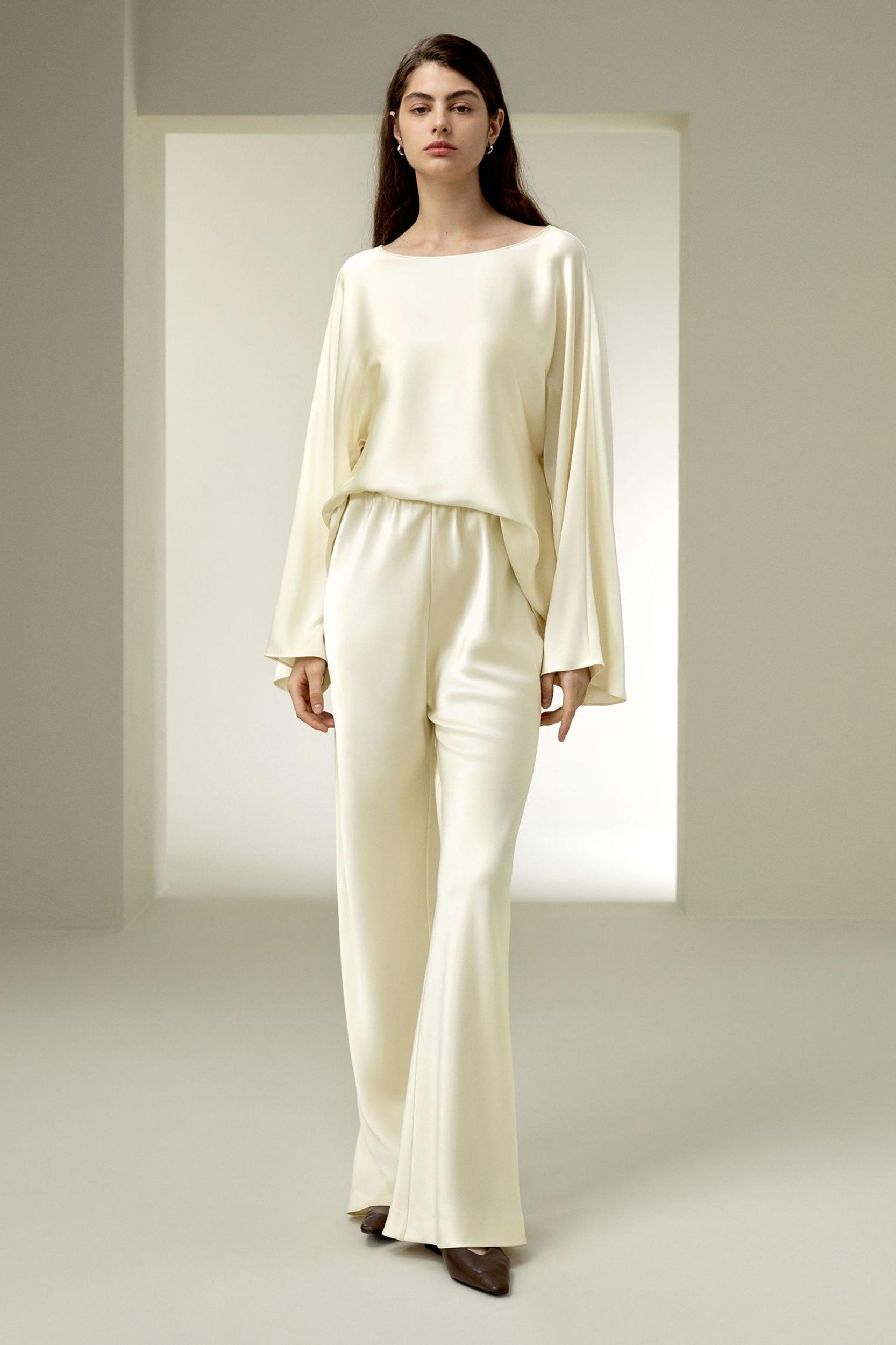 LILYSILK Silk Blouse Women - Midnight Blue Mulberry Silk - Perfect for Work Or Casual Round Neckline Tops S Product Image