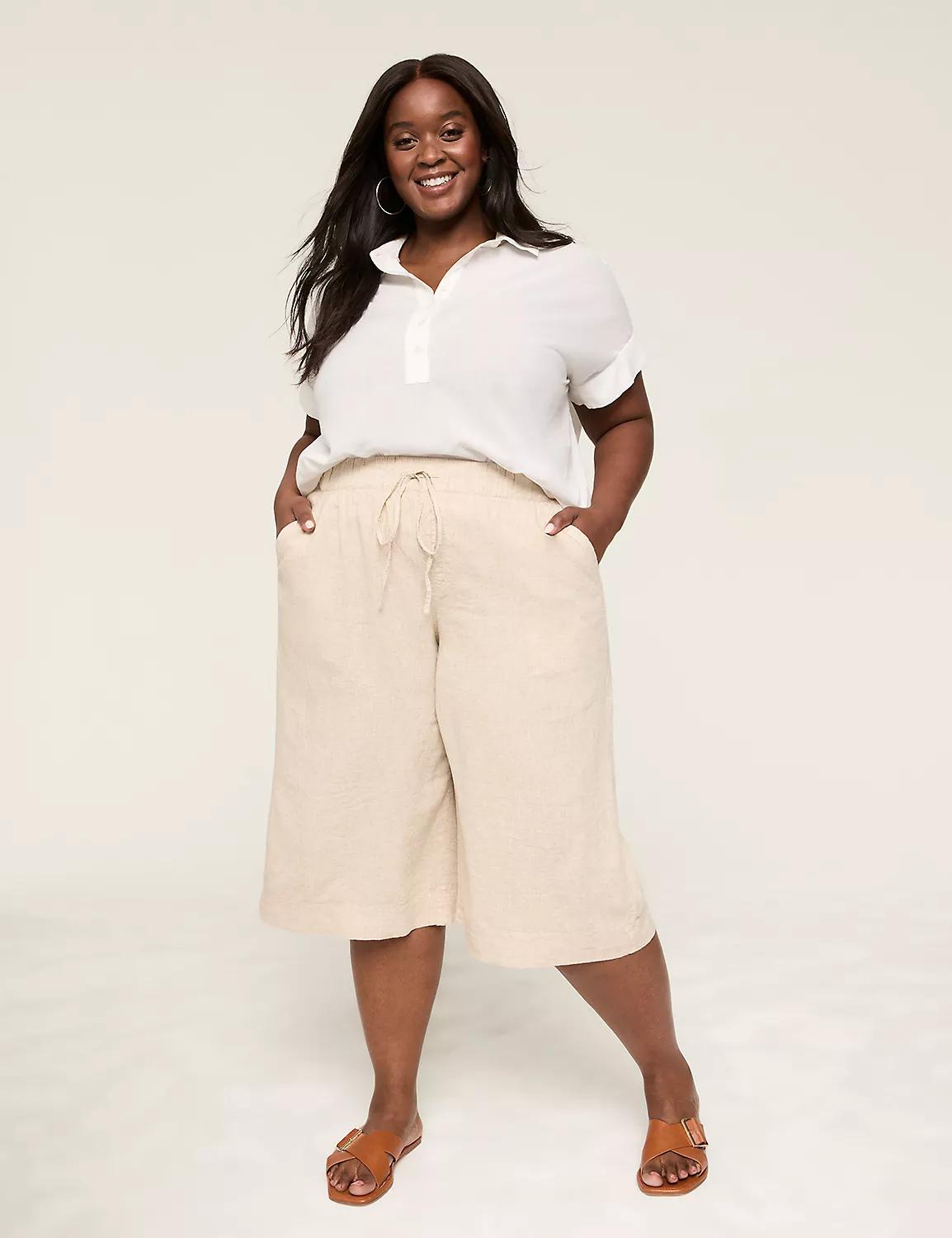 Linen Wide Leg Culotte Product Image