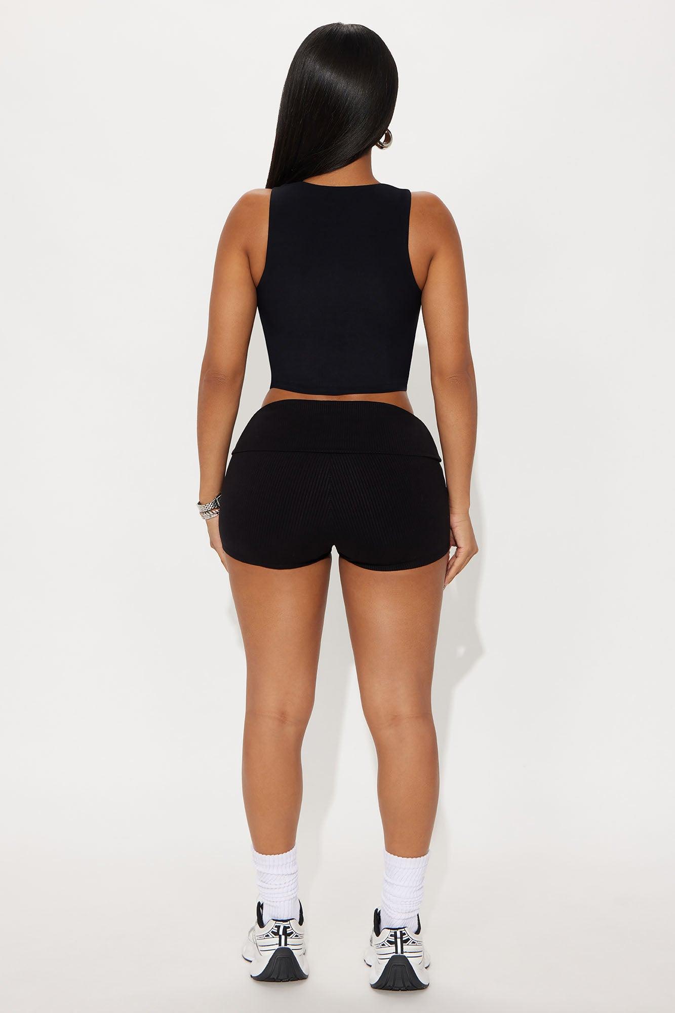 Second Skin Double Lined Zip Front Tank - Black Female Product Image