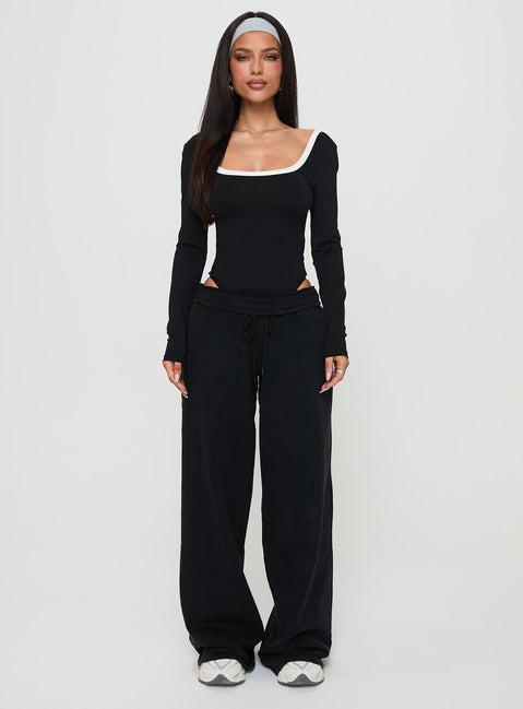 Ender Contrast Trim Bodysuit Black Product Image