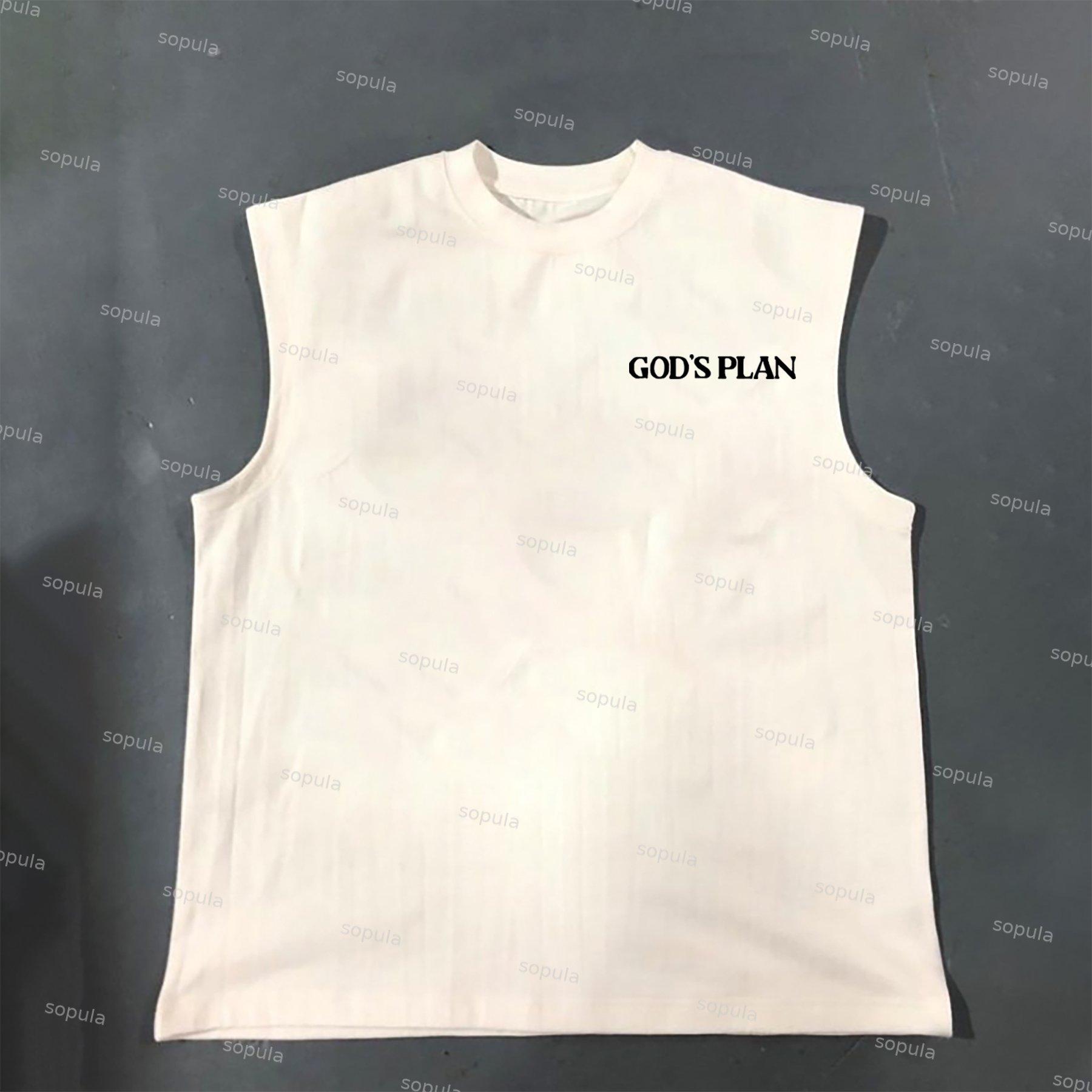 Sopula God's Plan Graphic Print Cotton Tank Top Product Image