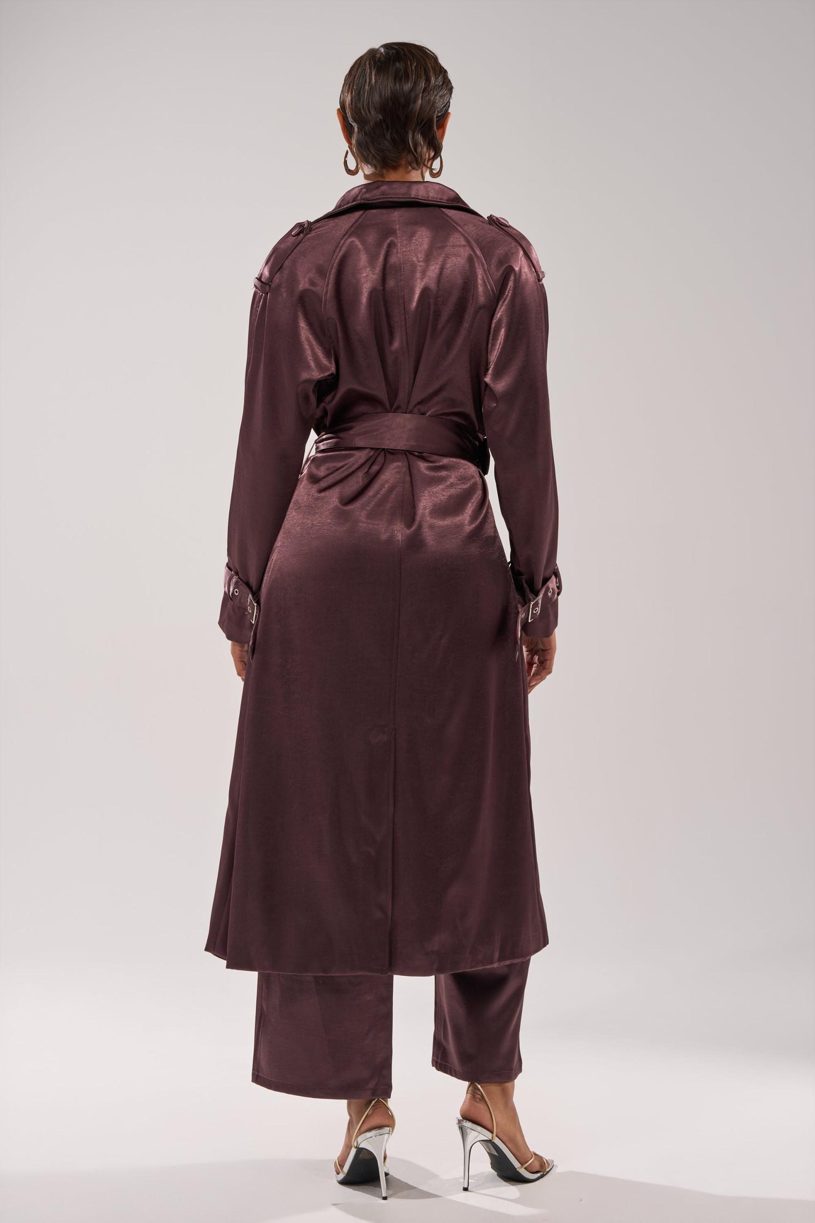 SLOW DOWN SATIN TRENCH Product Image