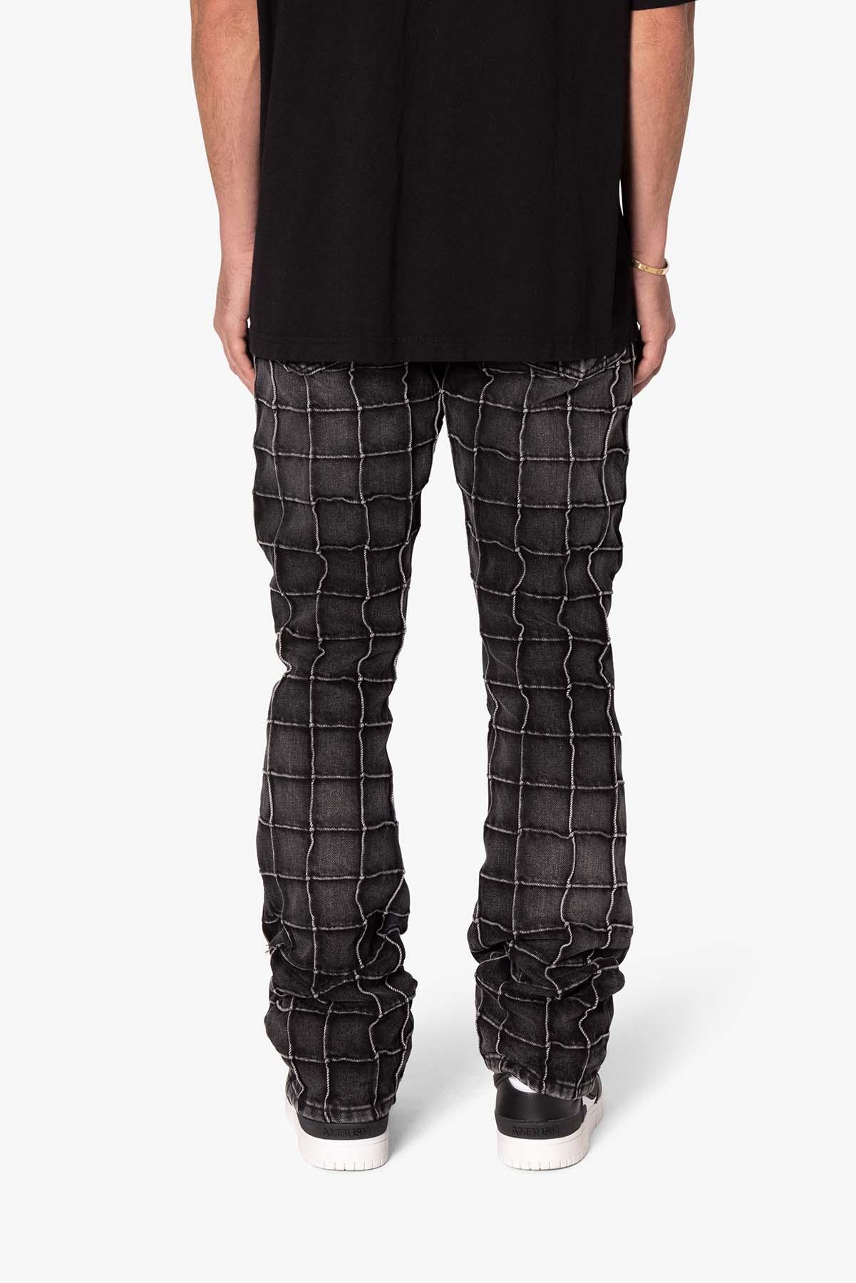 B665 Pleated Square Flare Denim - Black Product Image