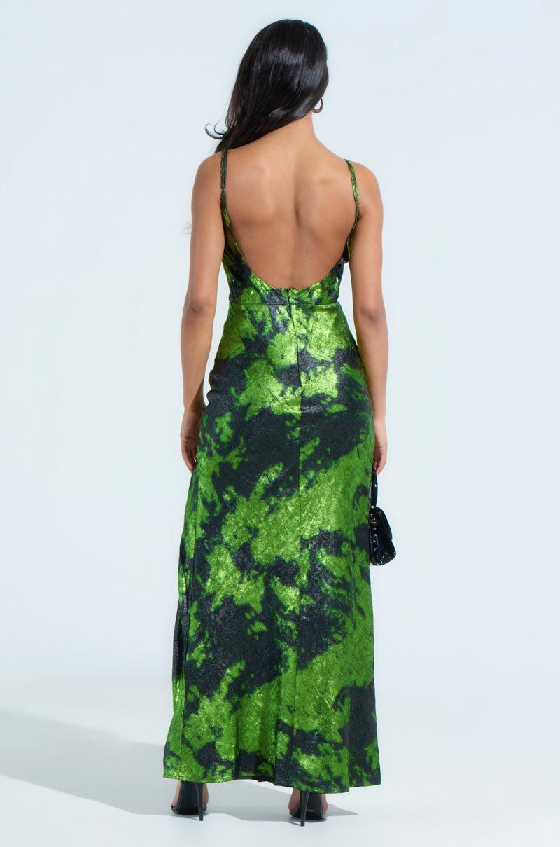 LENNON PRINTED METALLIC MAXI DRESS Product Image