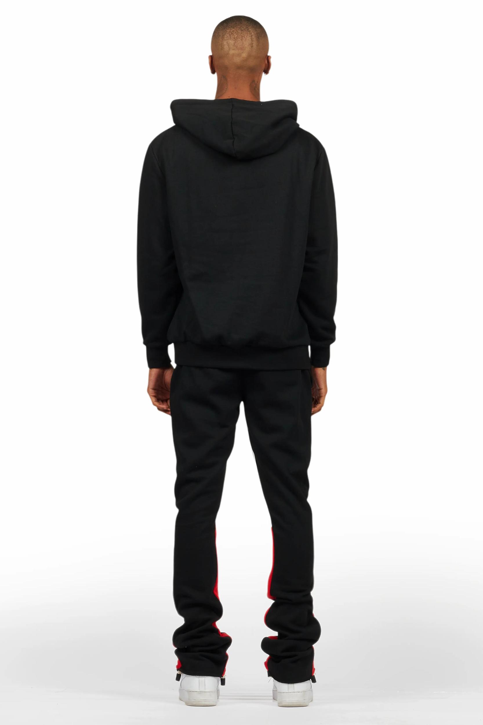 Briggs Black/Red Hoodie/Stacked Flare Track Set Male Product Image