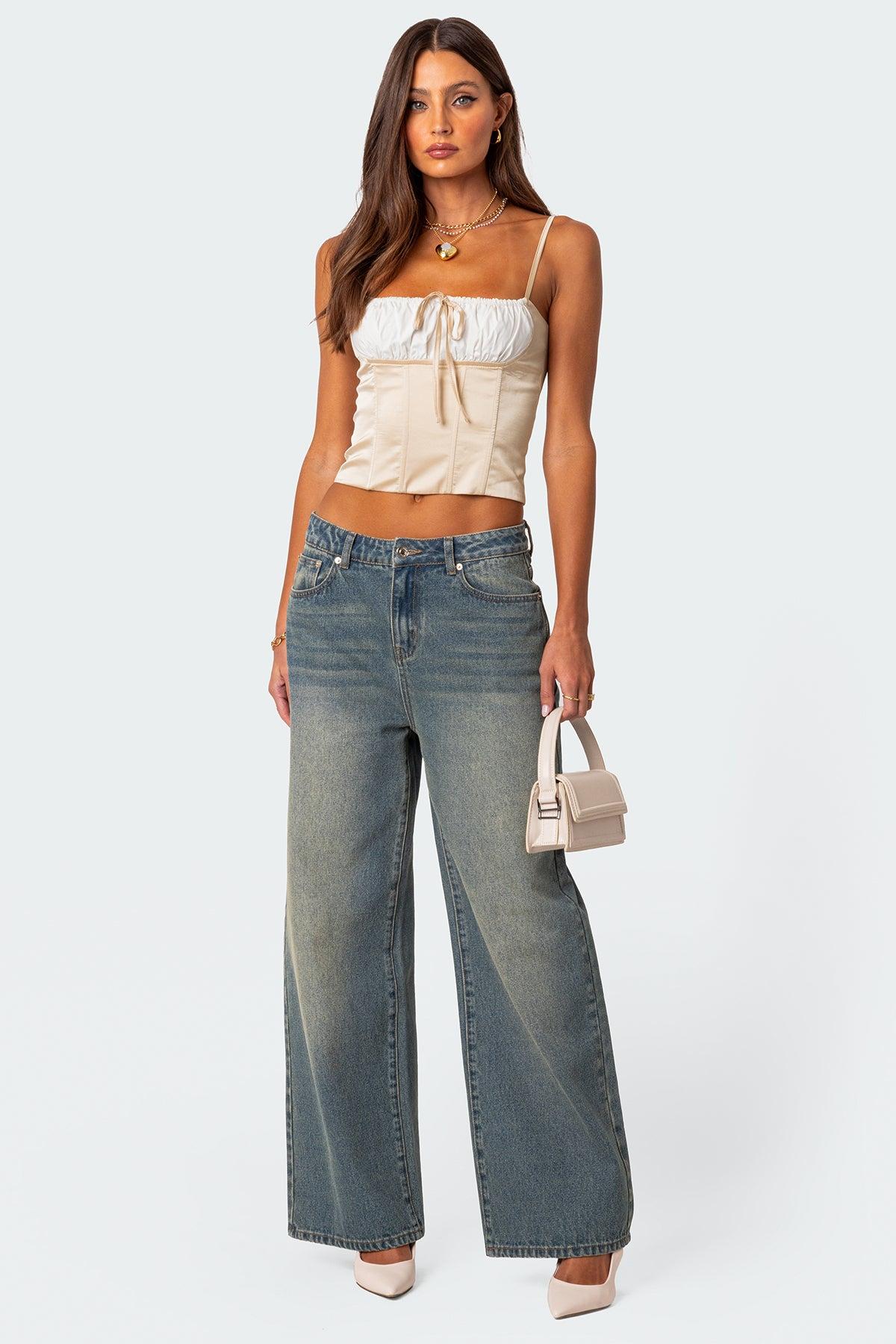 Arabelle Satin Effect Lace Up Corset Product Image