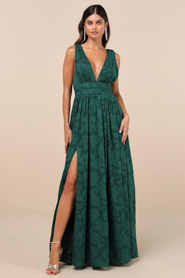 Sweet Sophistication Green Burnout Floral Maxi Dress Product Image