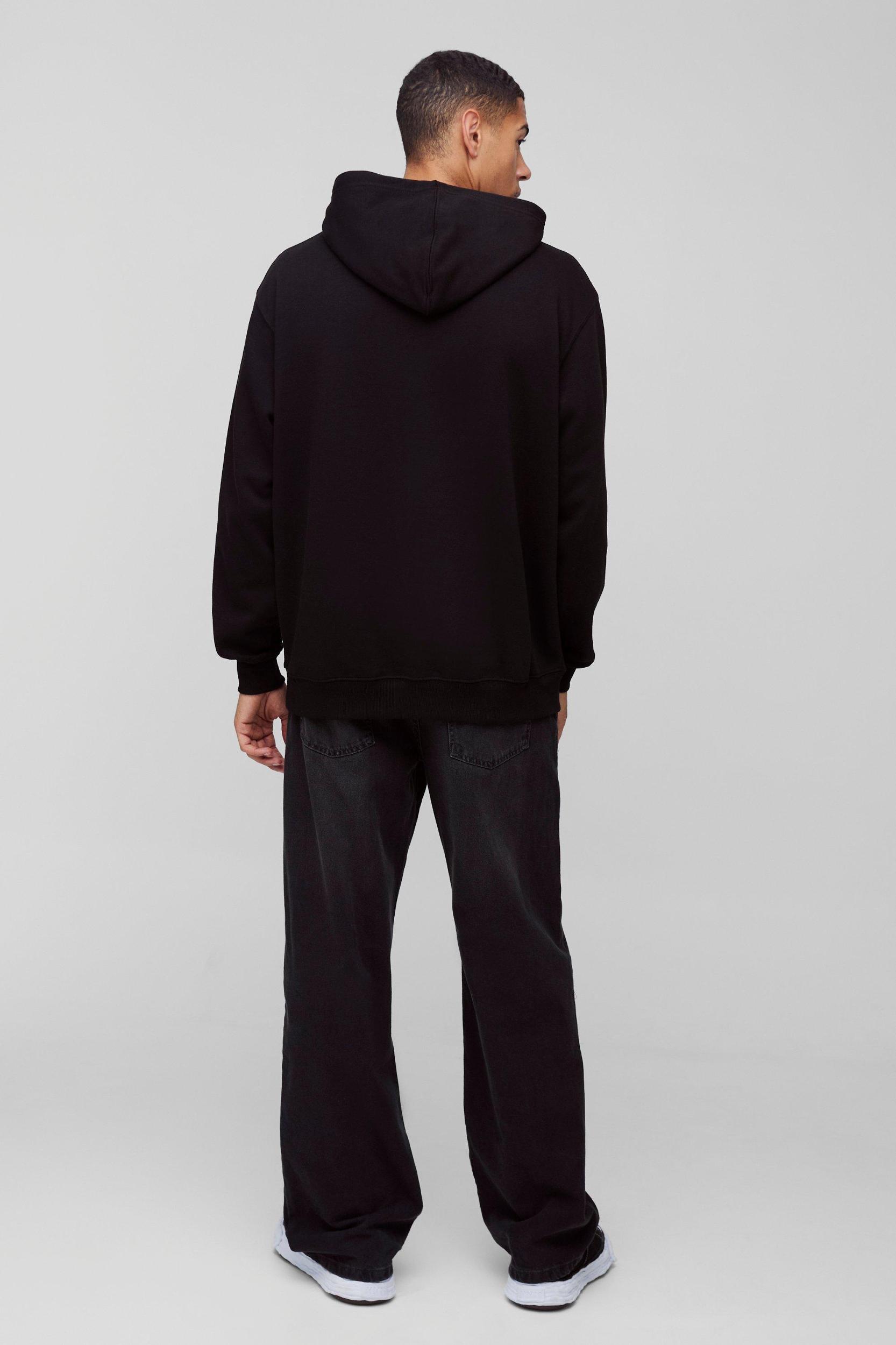 Oversized Floral Puff Print Hoodie | boohooMAN USA Product Image