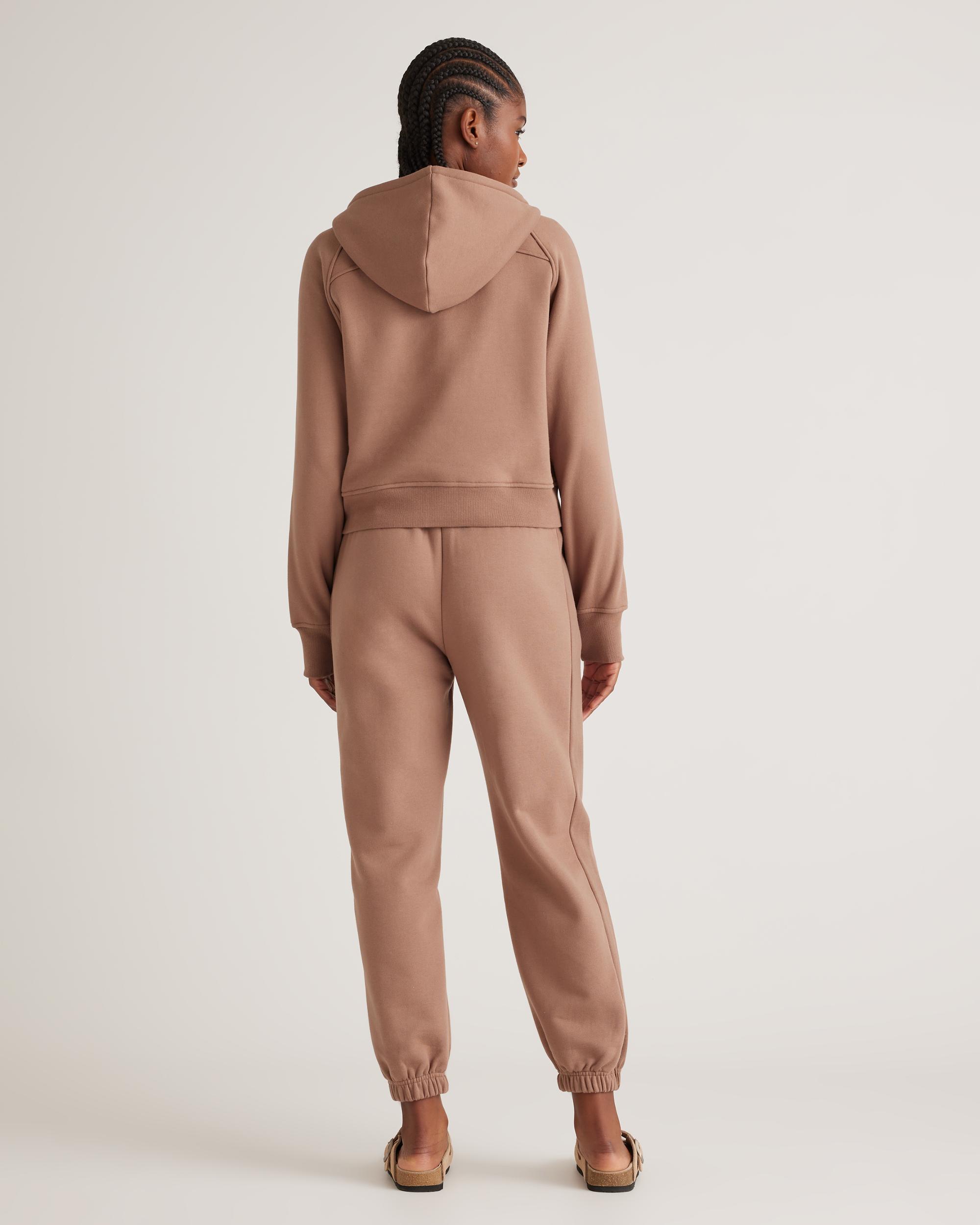 Quince | Women's Organic Heavyweight Fleece Cropped Half Zip Hoodie Size XS, Organic Cotton Product Image