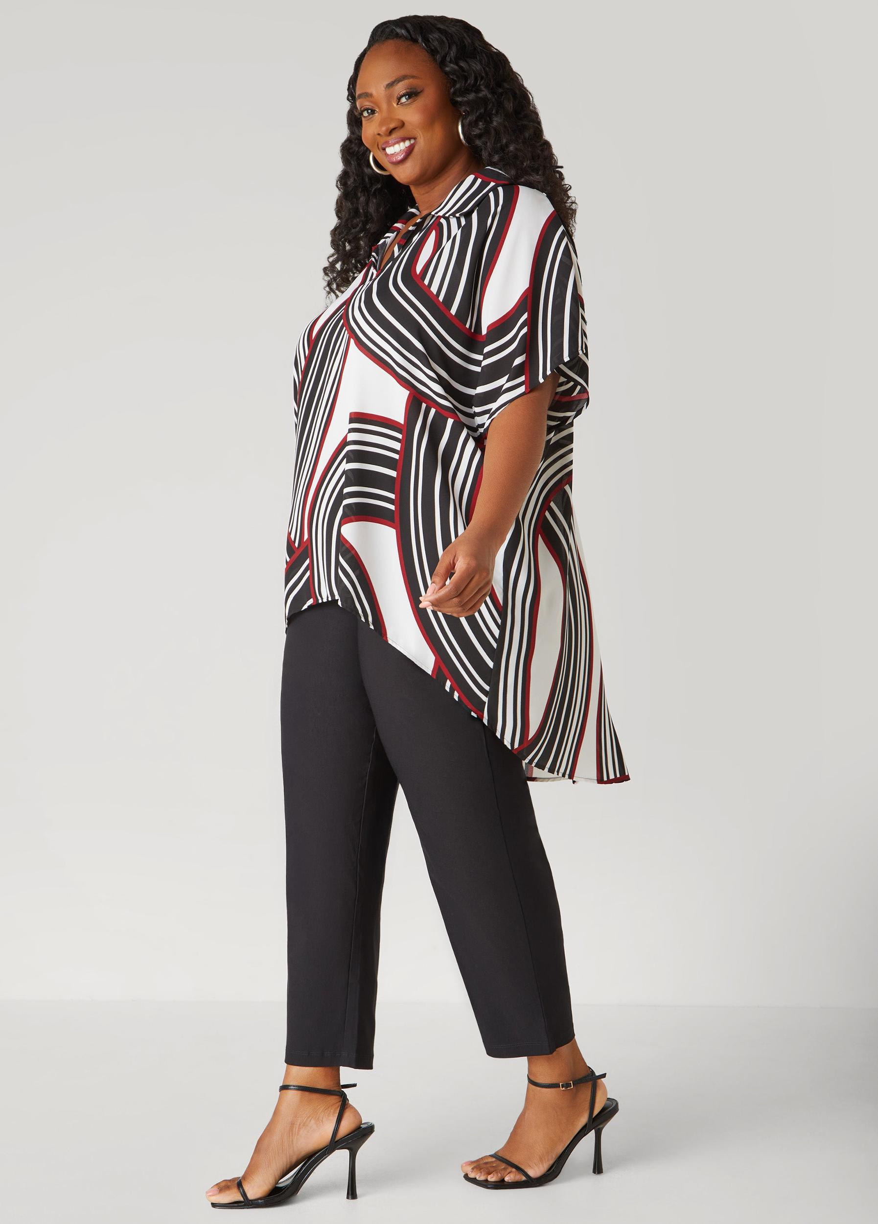 Printed Crepe Hi Low Blouse Product Image