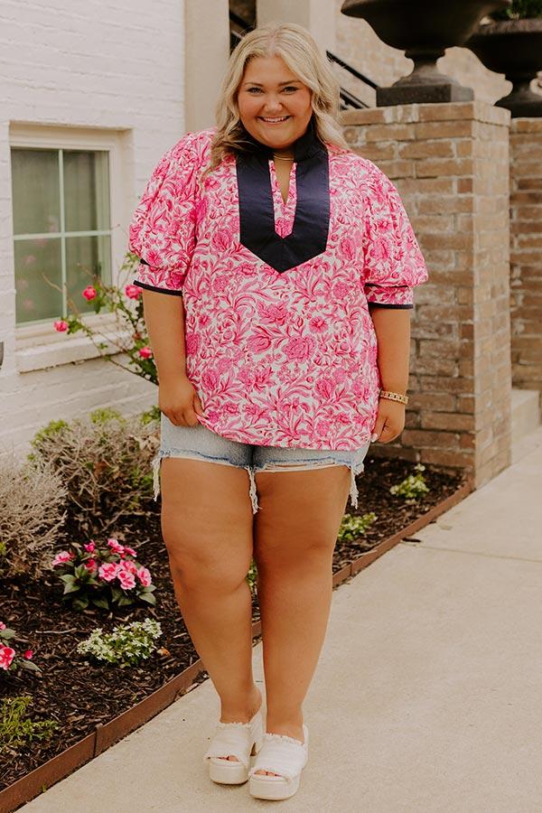 Sonoma Charm Floral Top in Pink Curves Product Image