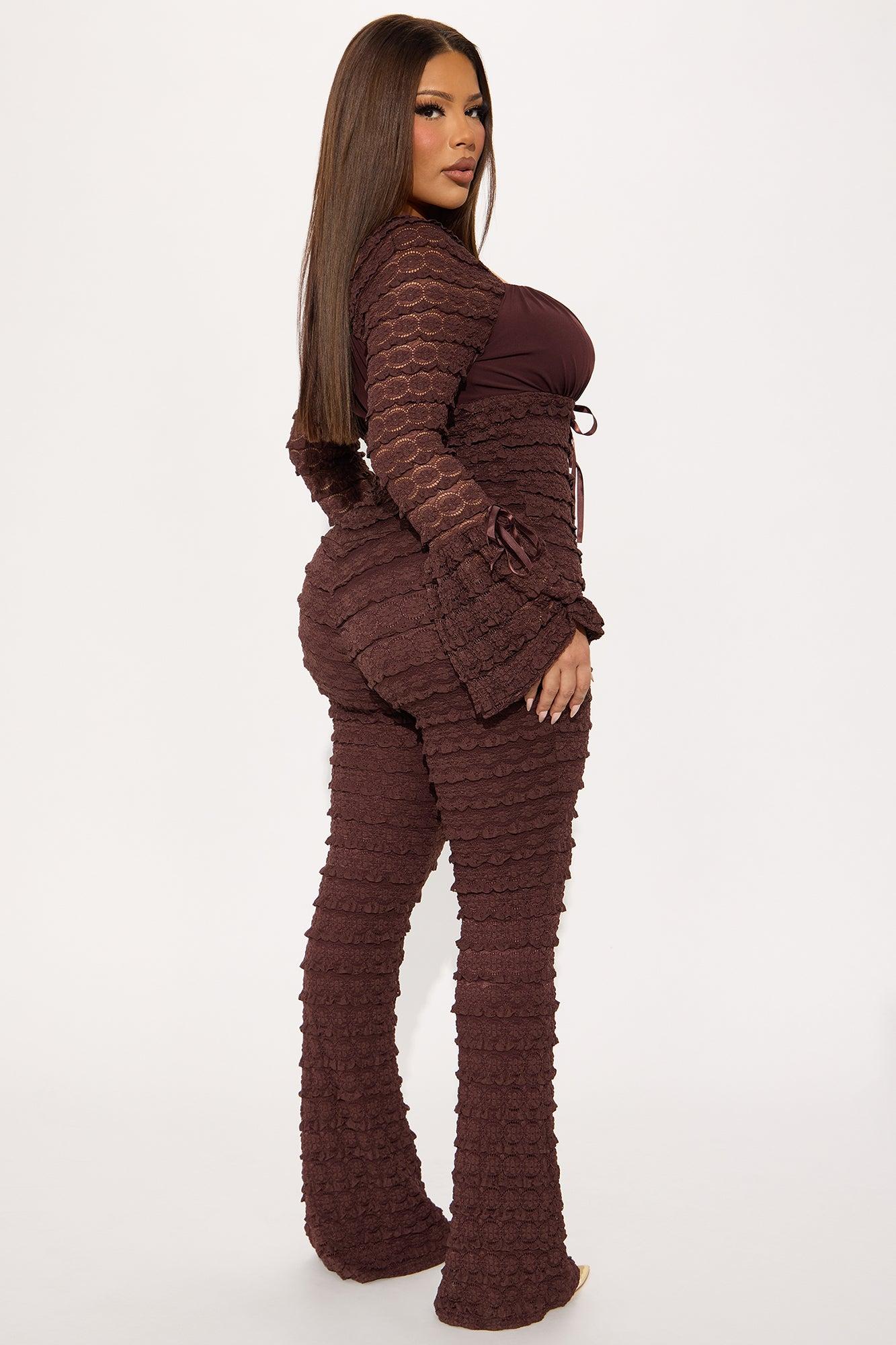 Espresso Lace Jumpsuit - Brown Product Image