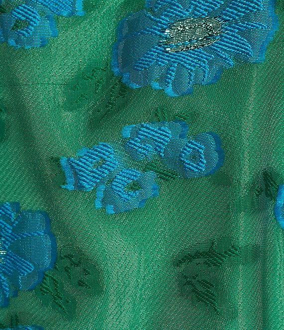 Abbey Glass Betty Ruffle Mock Neck Tie Waist Floral Mini Dress Product Image