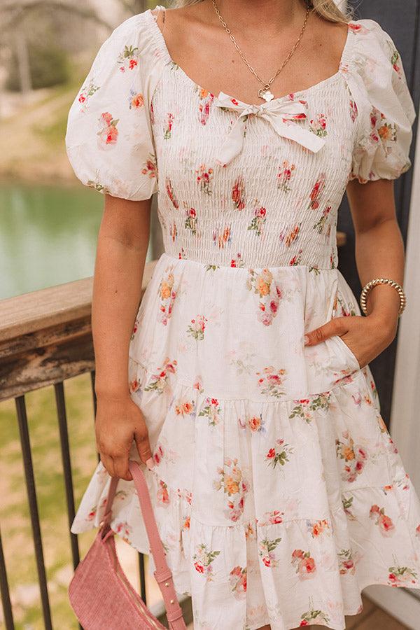 French Villa Floral Smocked Mini Dress Product Image