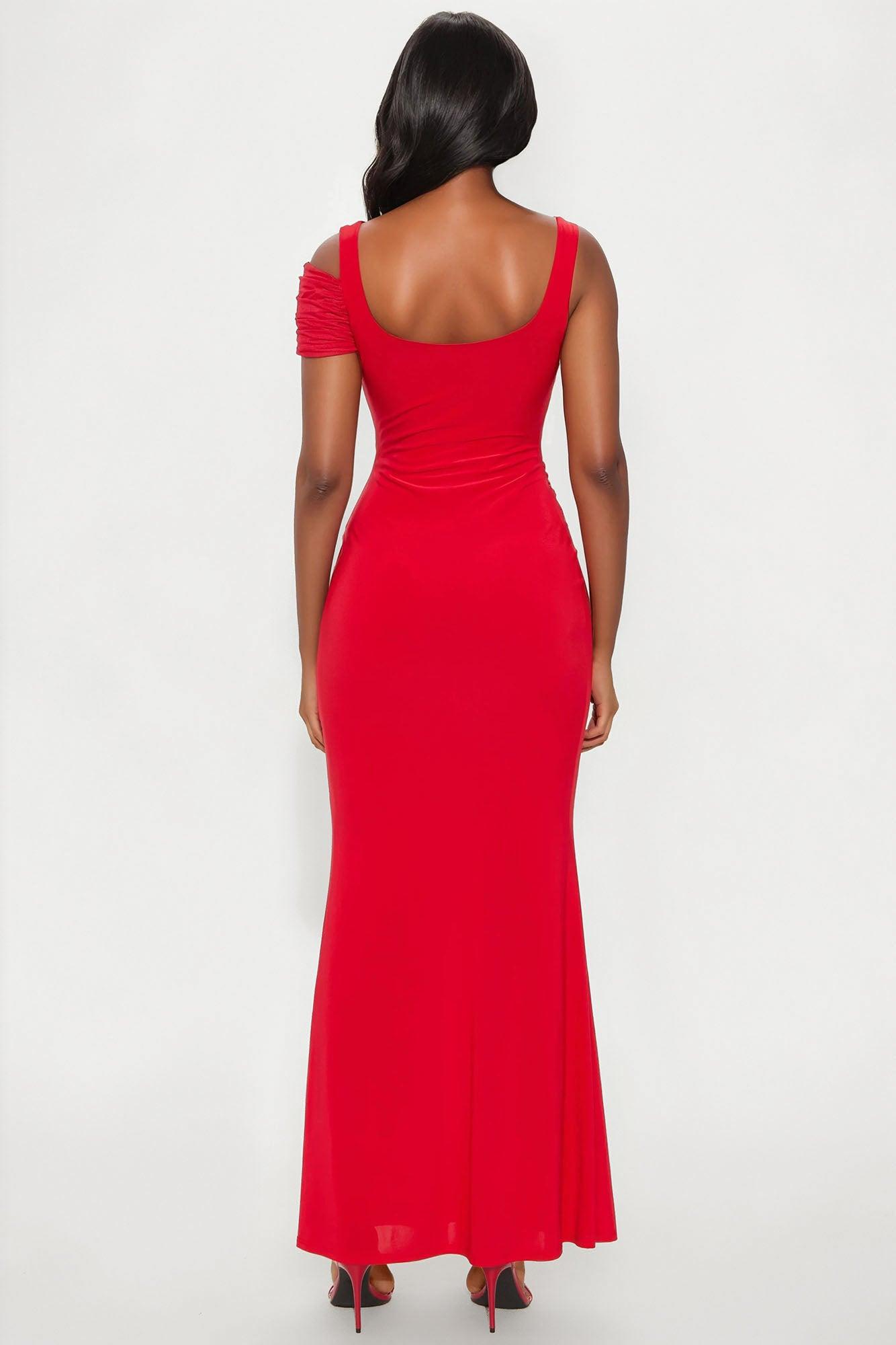 Caught Your Attention Maxi Dress - Red Female Product Image