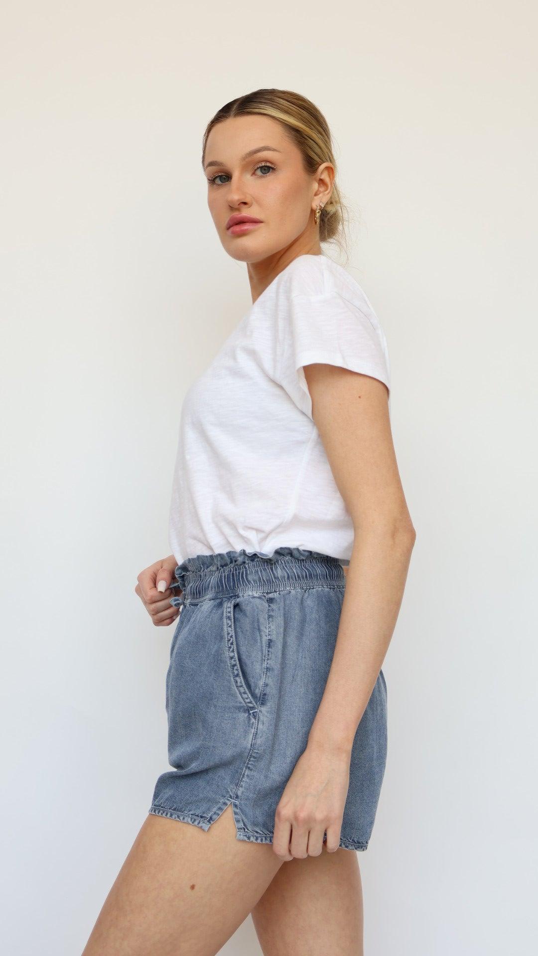 Krissy Denim Tencel Shorts Product Image