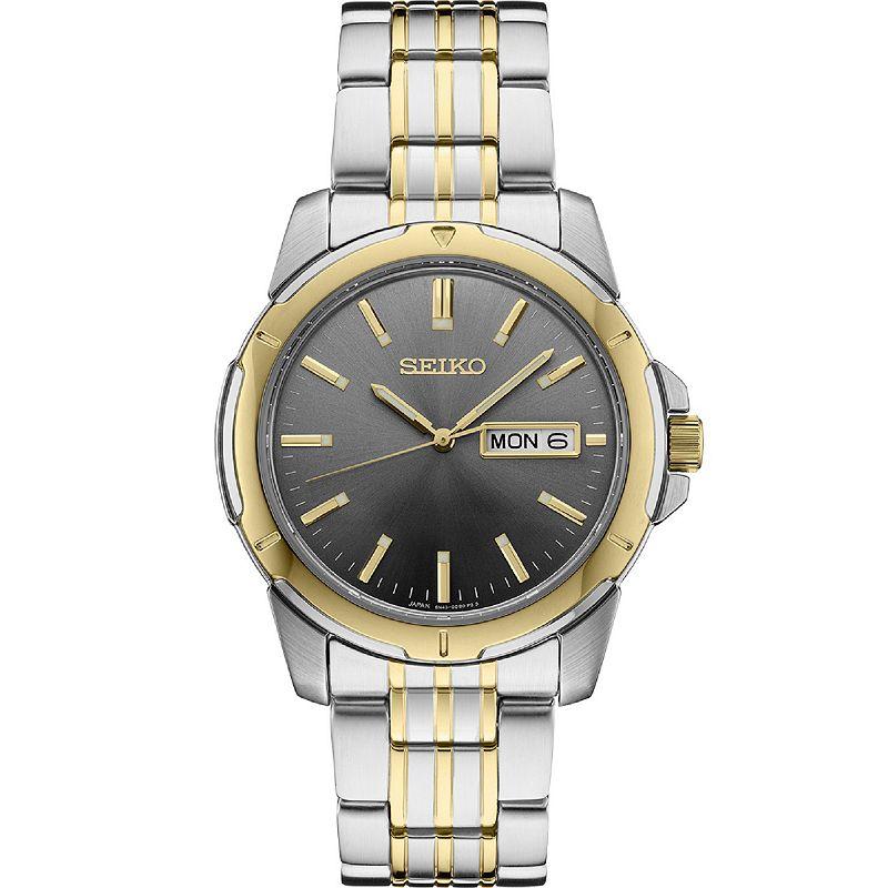 Seiko Mens Essential Two Tone Stainless Steel Gray Dial Watch - SUR356 Silver Gold Product Image