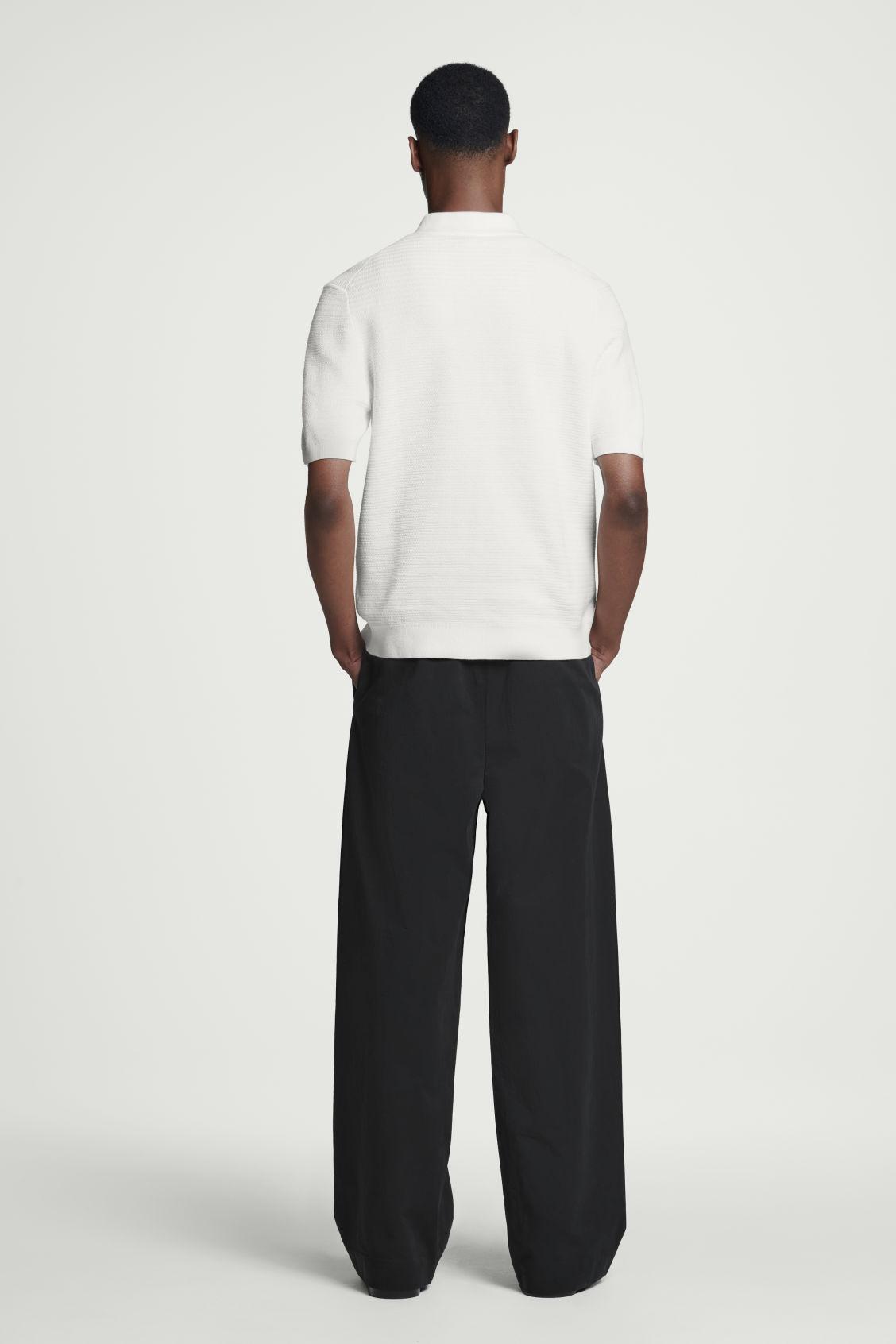 TEXTURED KNITTED COTTON POLO SHIRT Product Image