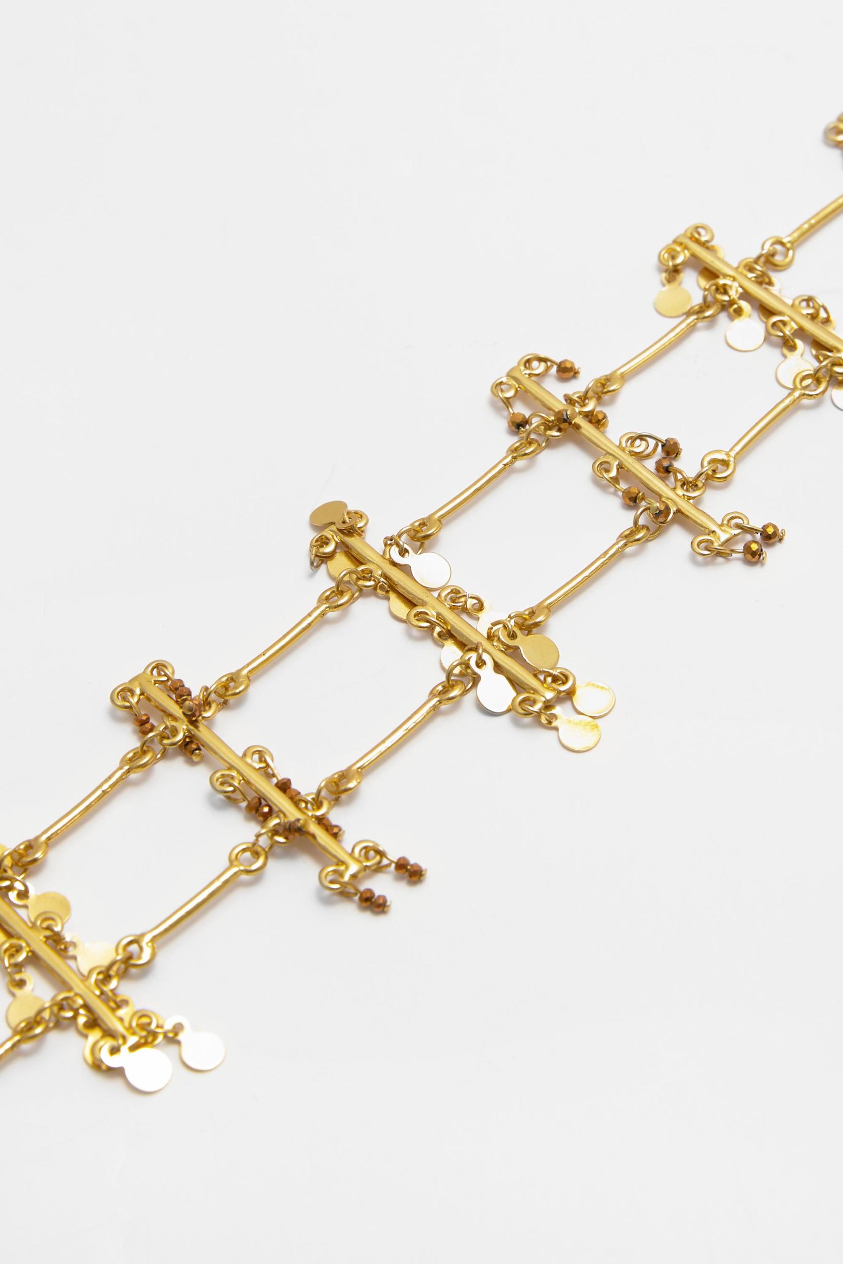 Golden beaded choker necklace Product Image