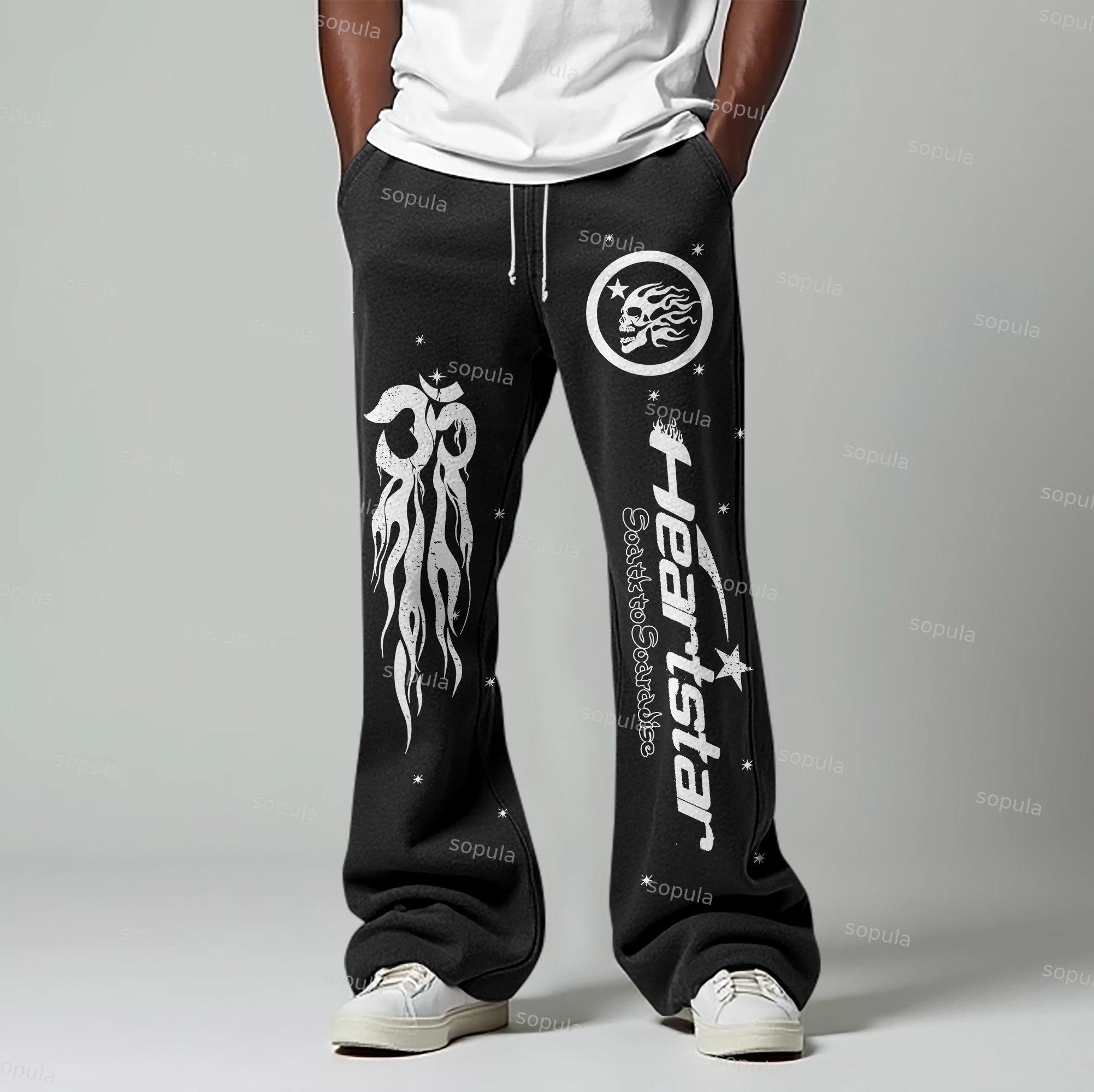 Vintage Stylish Washed Loose Flared Trousers Product Image