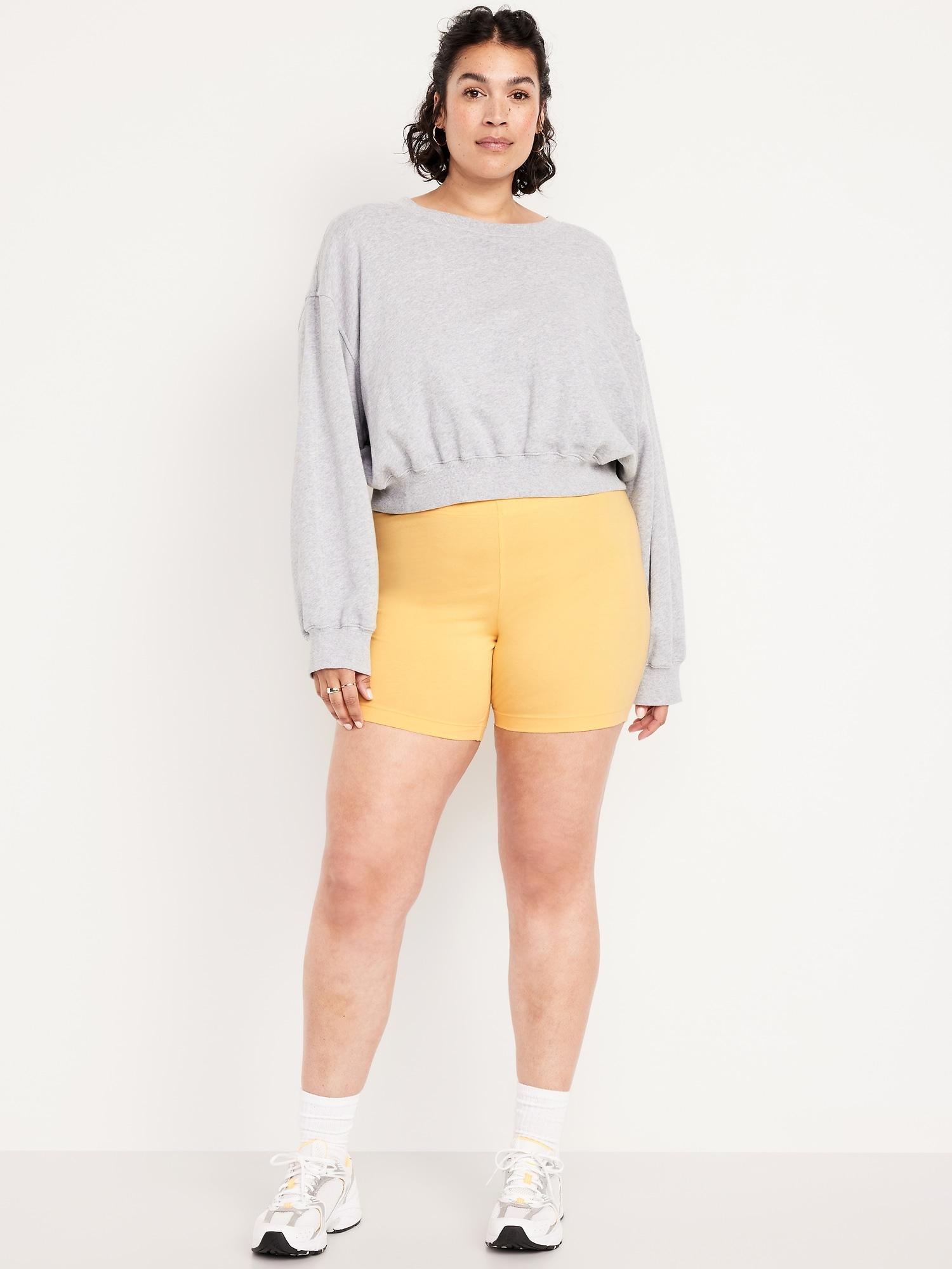 High-Waisted Jersey Biker Shorts -- 6-inch inseam Product Image