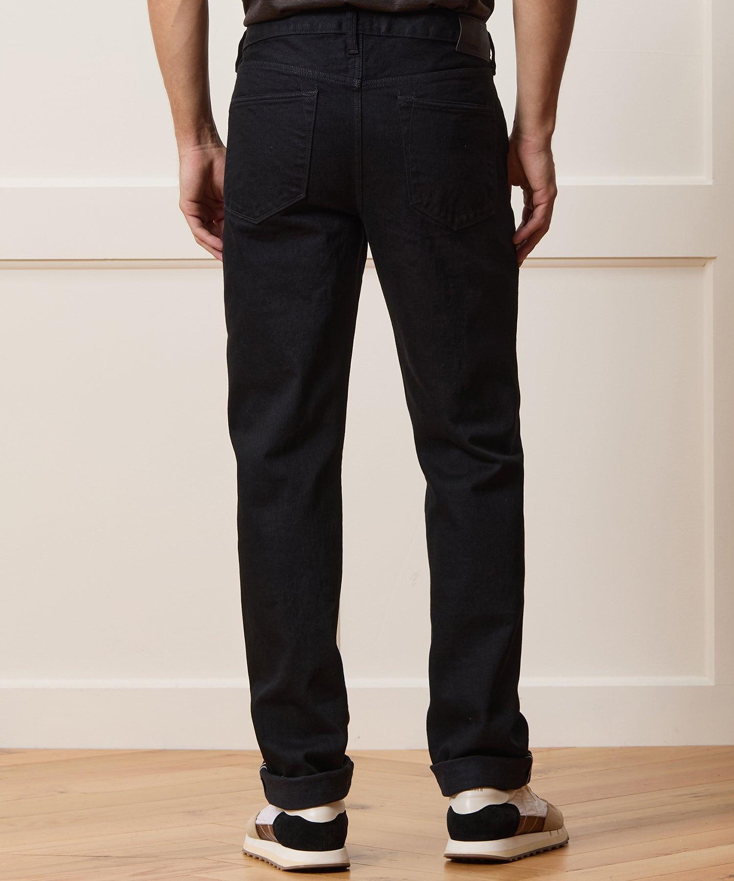 Straight Japanese Selvedge Stretch Jean in Black Product Image