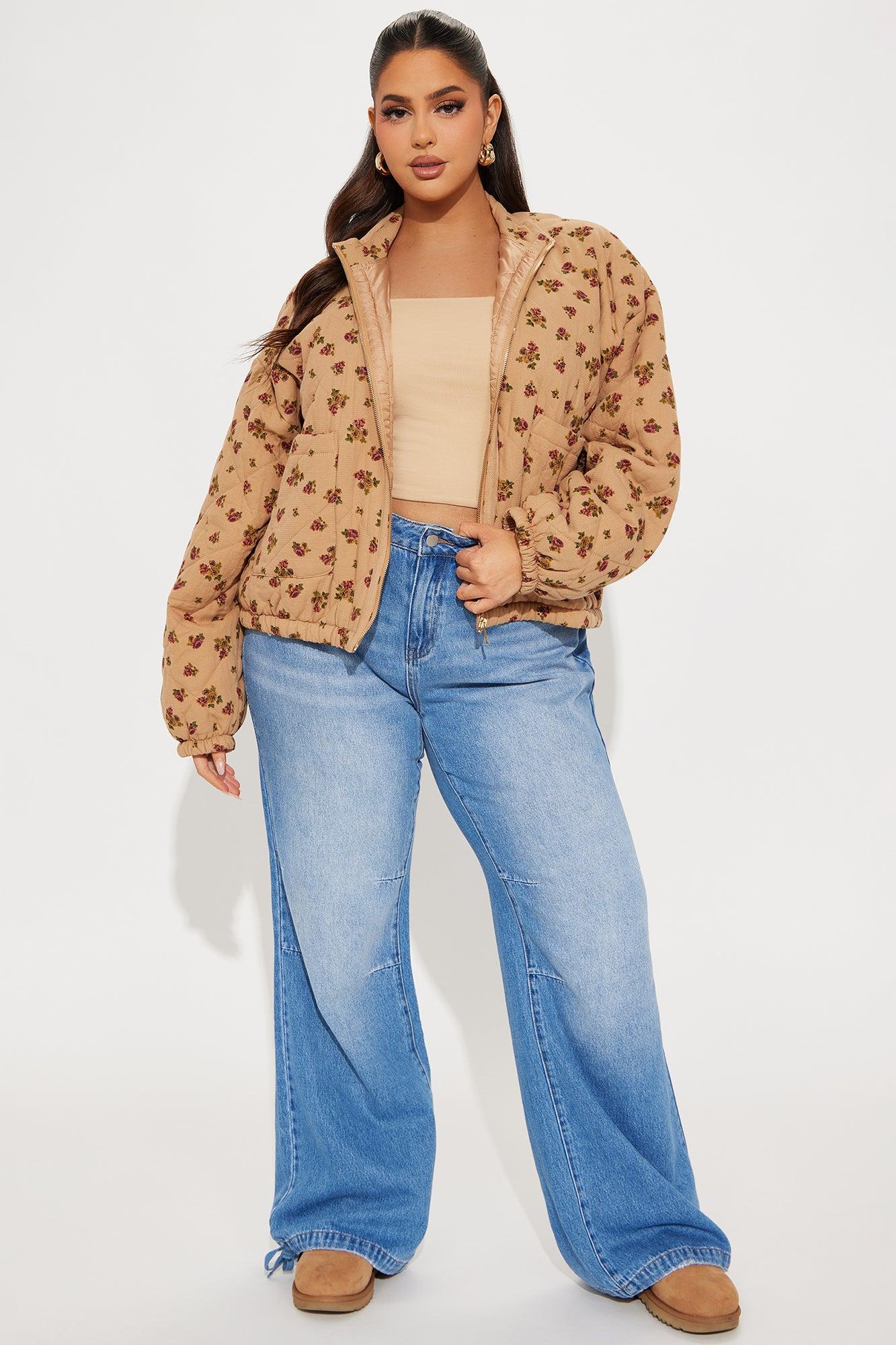 As Sweet As They Come Oversized Quilted Jacket - Stone Female Product Image