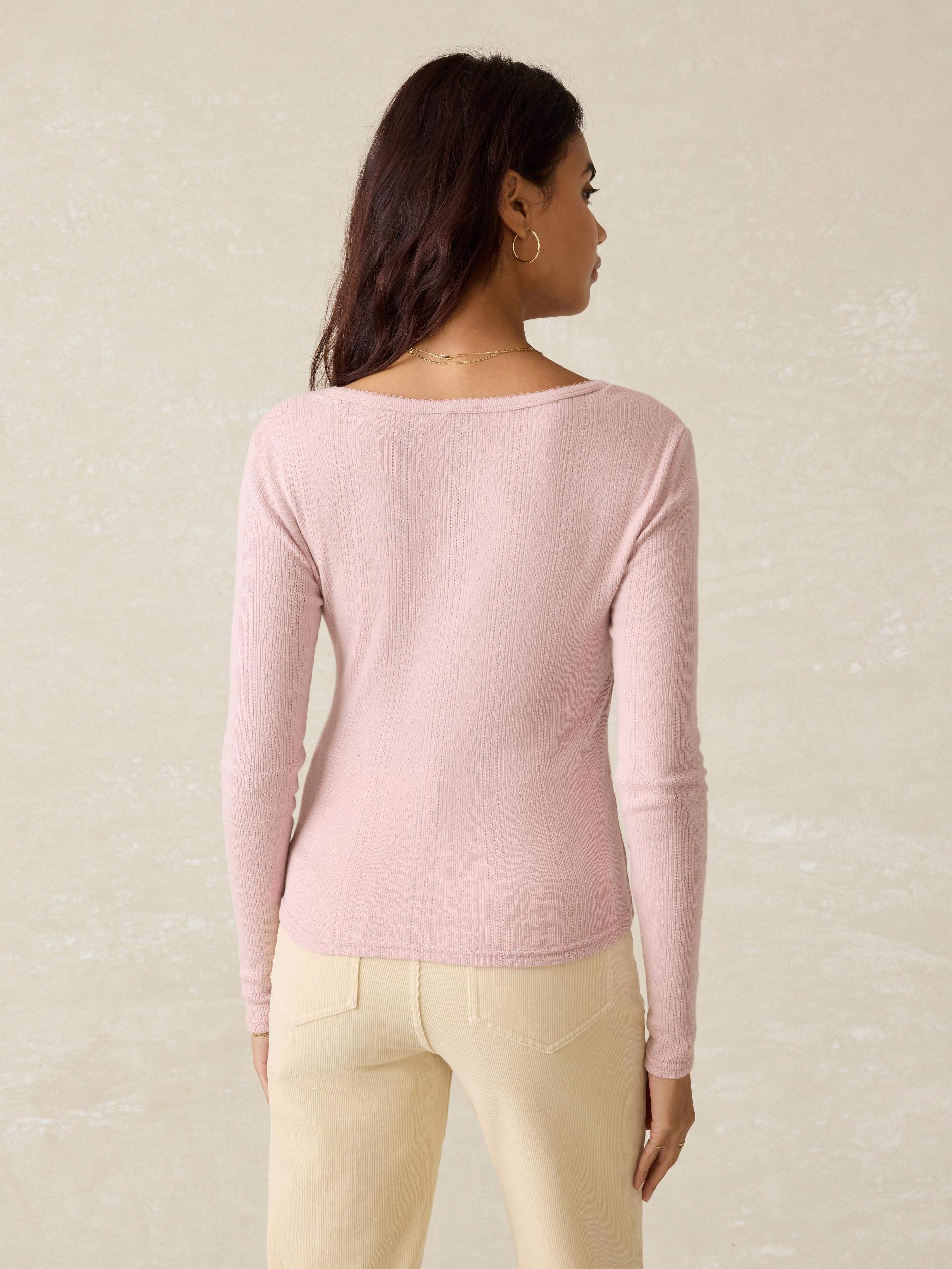 Pacific Pointelle Scoop Neck - Blush Female Product Image