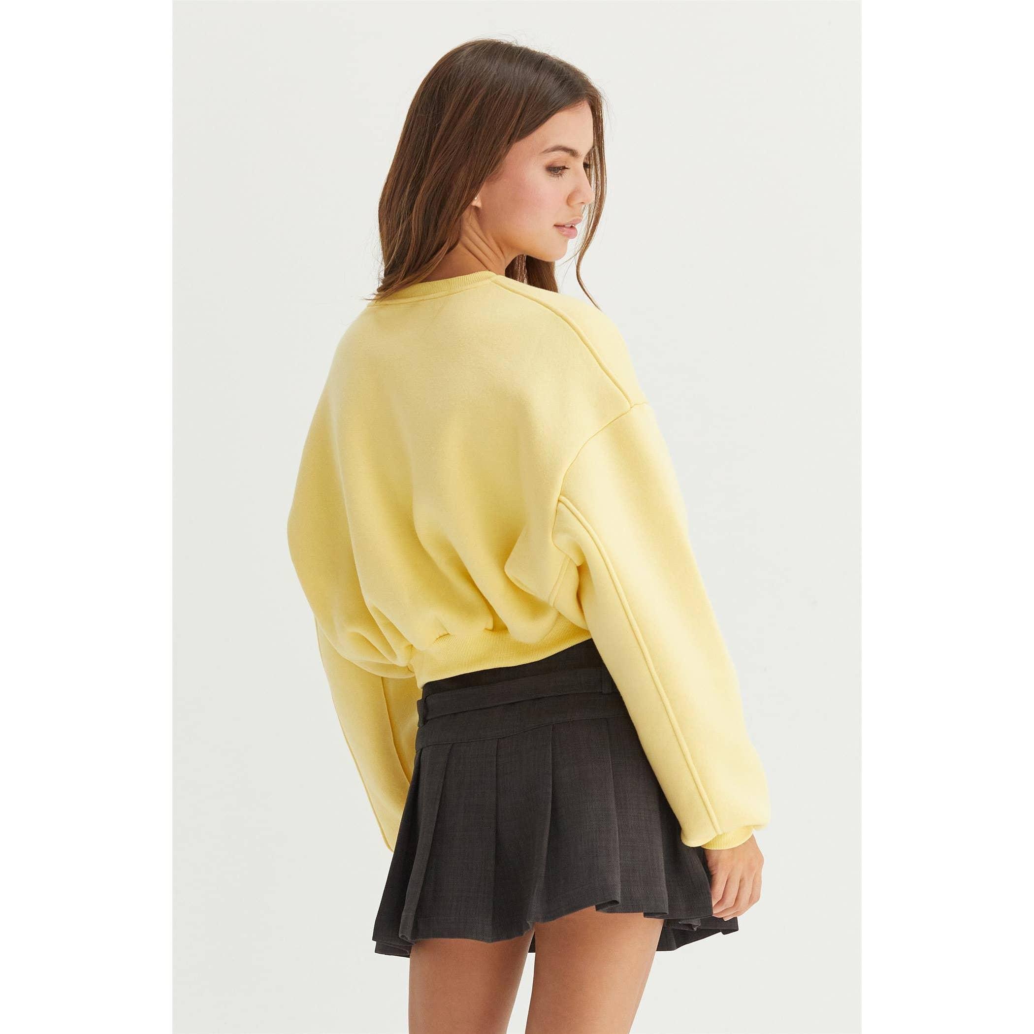 French Terry Cropped Sweatshirt Product Image